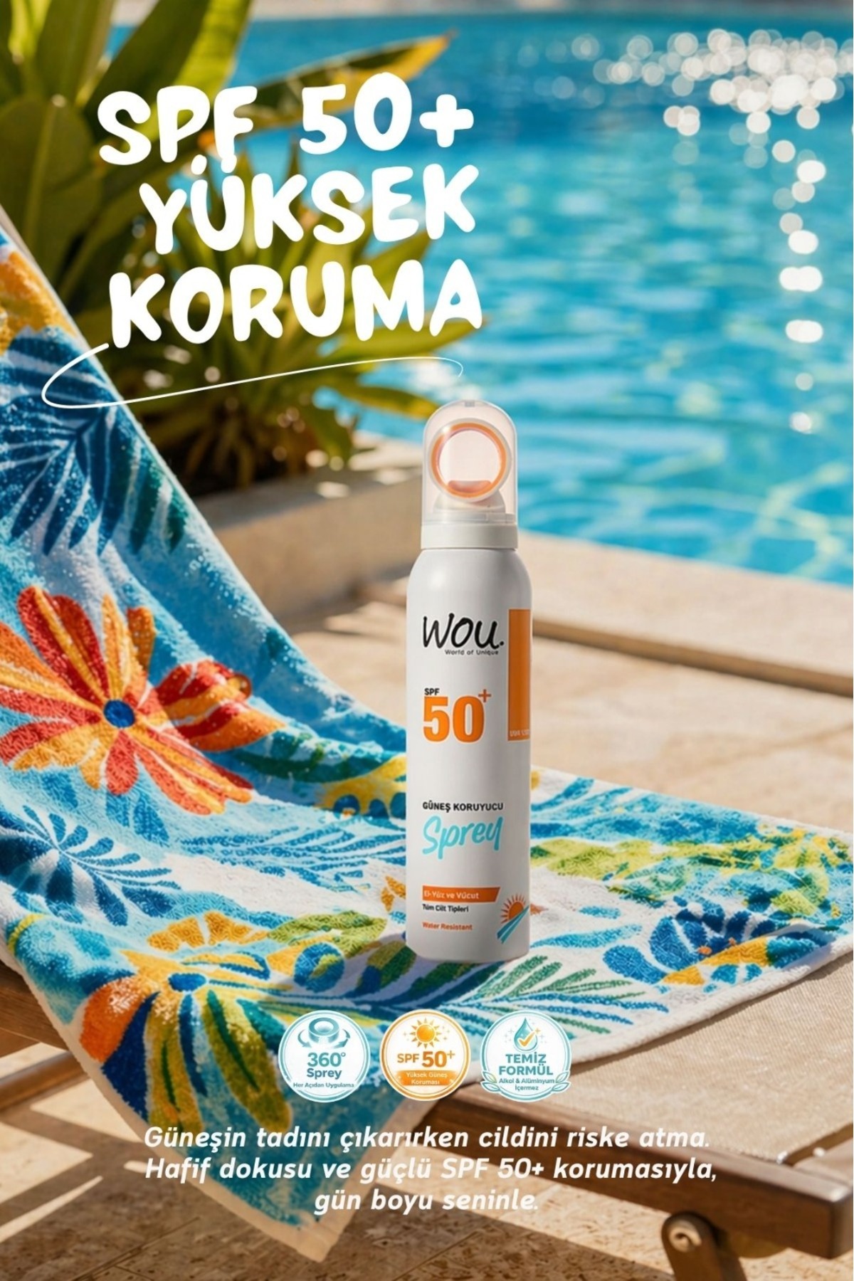 Yeni Nesil Güneş Koruyucu Sprey 50spf. Özel Halka Sprey Teknolojisi 150ml — SPREYGÜNEŞ — تصویر 5 از 8