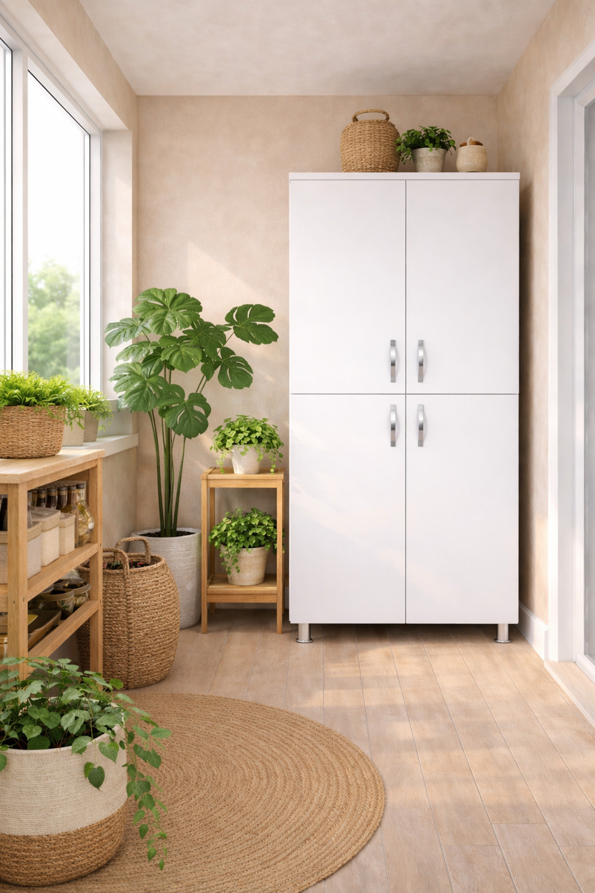 Multipurpose Cabinet Kitchen Balcony Pantry Bathroom Cabinet (KILER.CODE.4)
