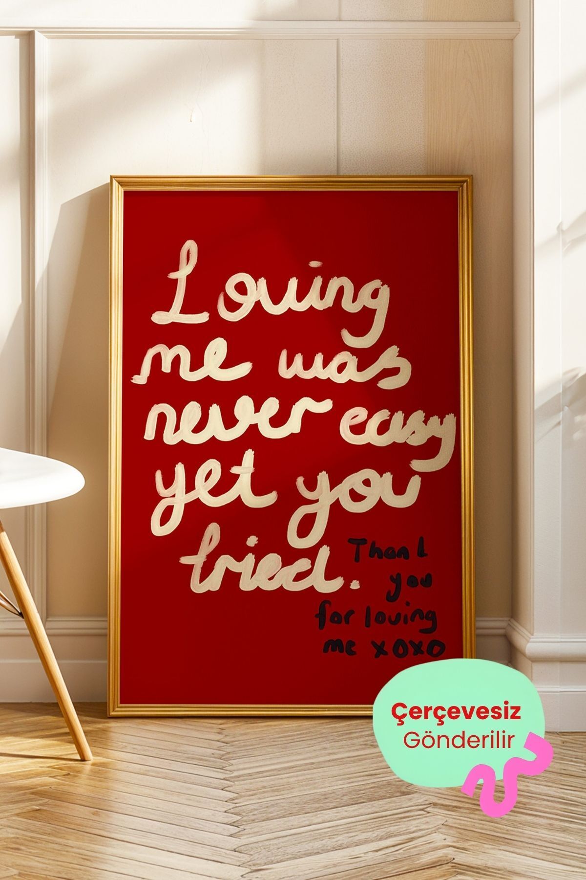 Yazılı Tablo Modern Tipografi Poster Dekoratif Duvar Dekoru Çerçevesiz