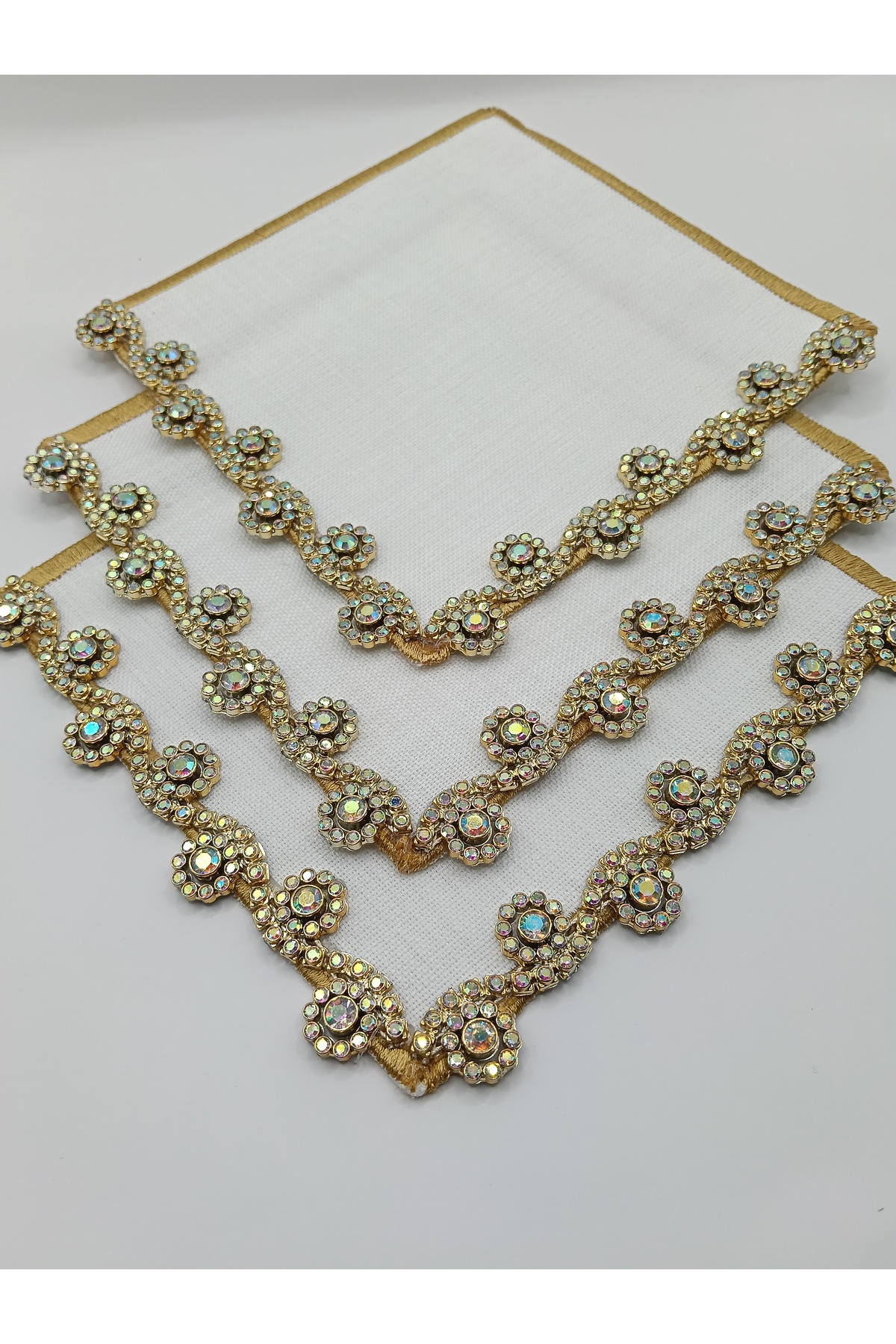 COFFEE SIDE GOLD SQUARE PRESENTATION NAPKIN 3 PCS