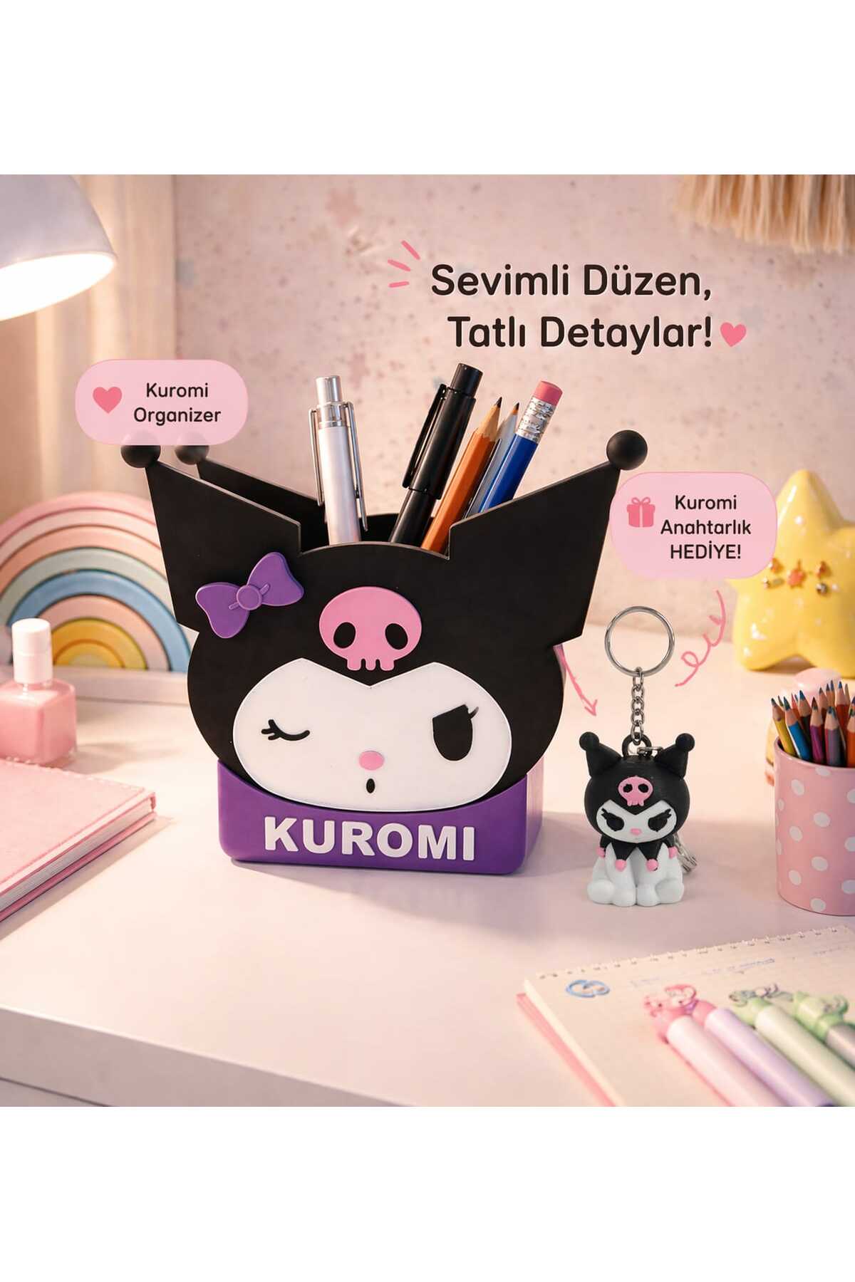 Luvena Kuromi Kalemlik Organizer Masaüstü Kalem Kutusu Kız Çocuk
