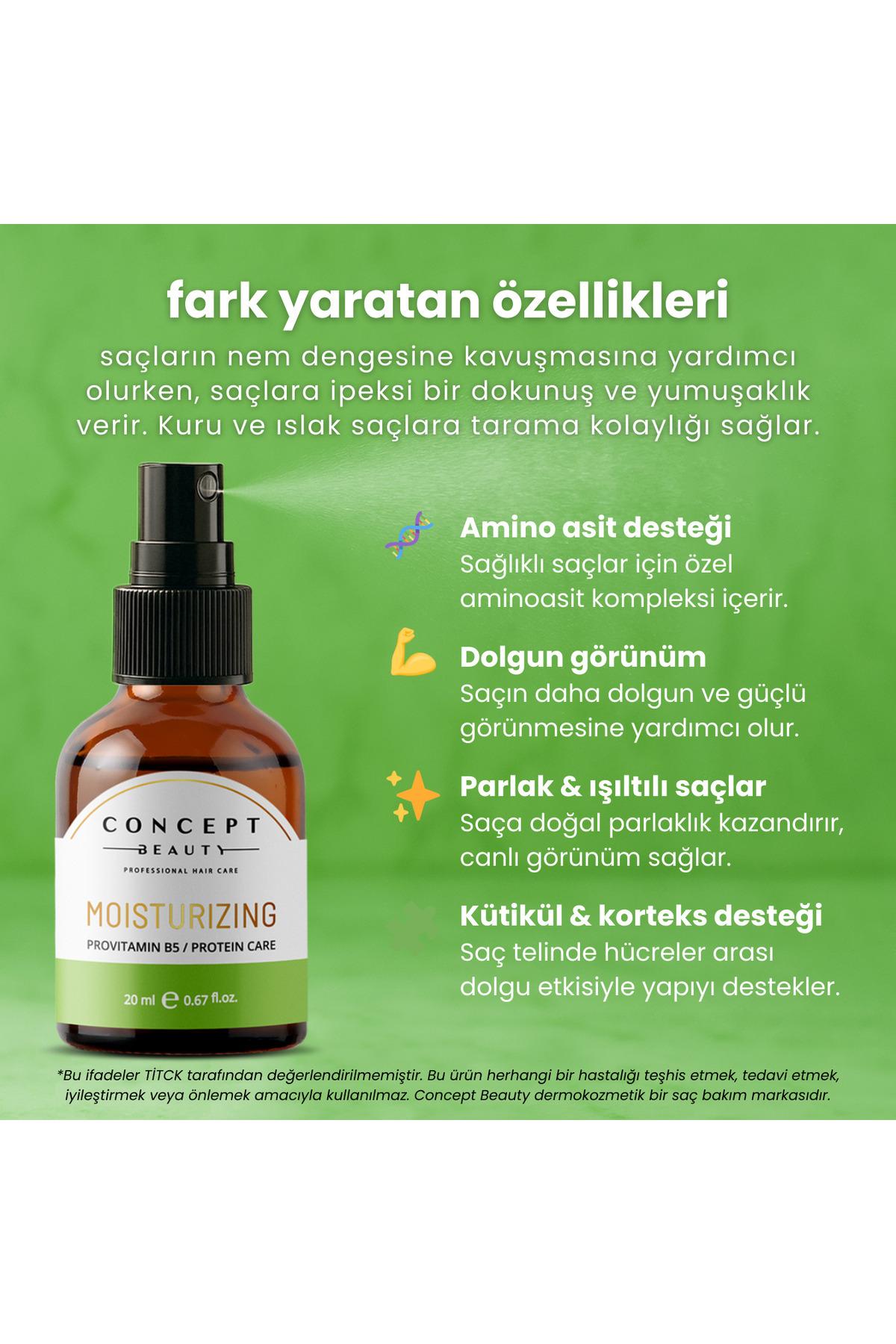 Nemlendirici Saç Bakım Shot'ı - Besleyici Ve Yoğun Nemlendirici Serum ( 20 Ml ) — CB004 — تصویر 4 از 8