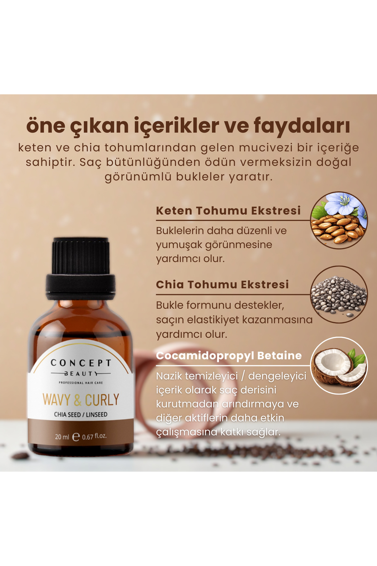Bukle Belirginleştirici Dermo Shot'ı - Chia Tohumu-keten Tohumu Özlü Saç Serumu (20ML) — CBBBDSB — تصویر 3 از 8