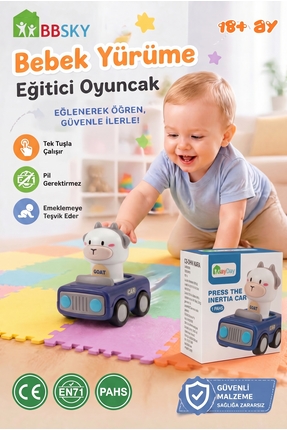 BBSKY Bas Git Hayvan Araba-18M+ Bebek Oyuncağı Pilsiz-CE EN71 Belgeli ABS Eği...