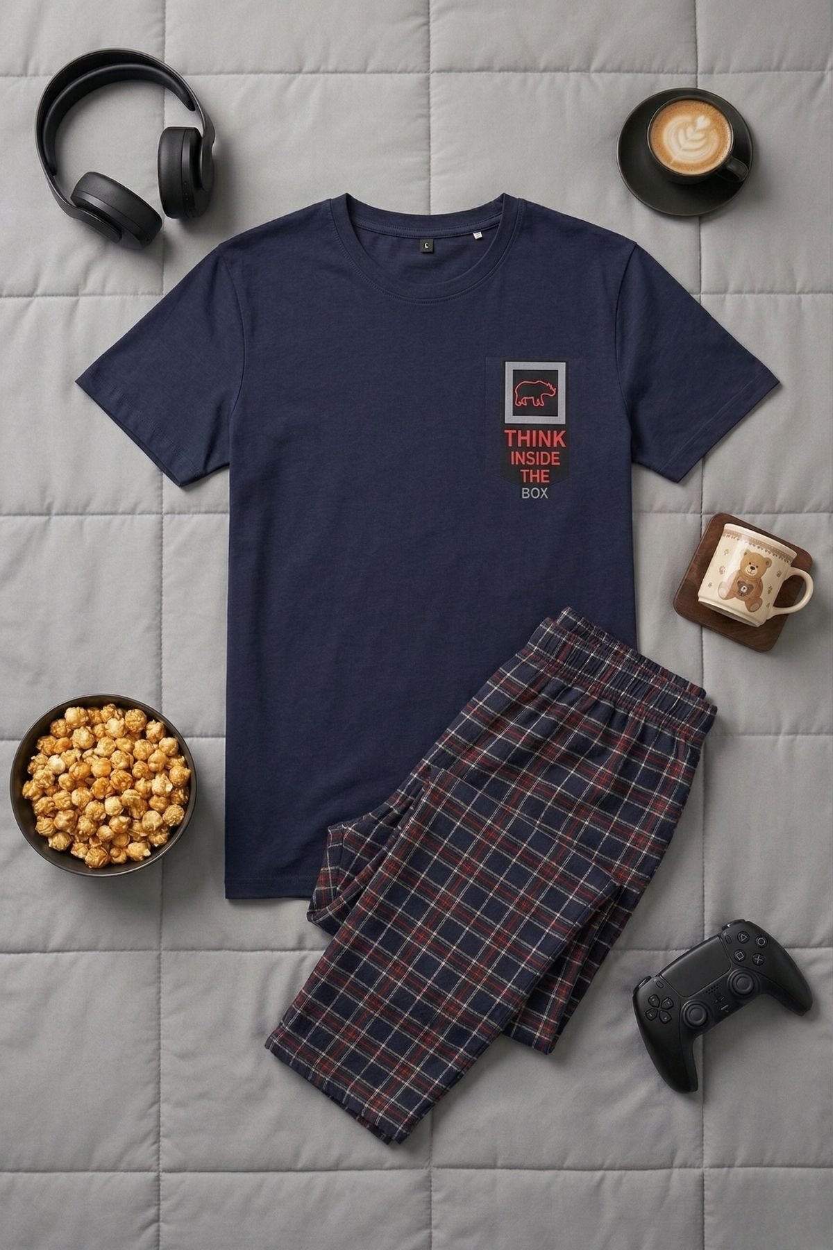 Summer Short Sleeve 100% Cotton Men's Pajamas Set - Father's Day Special Series