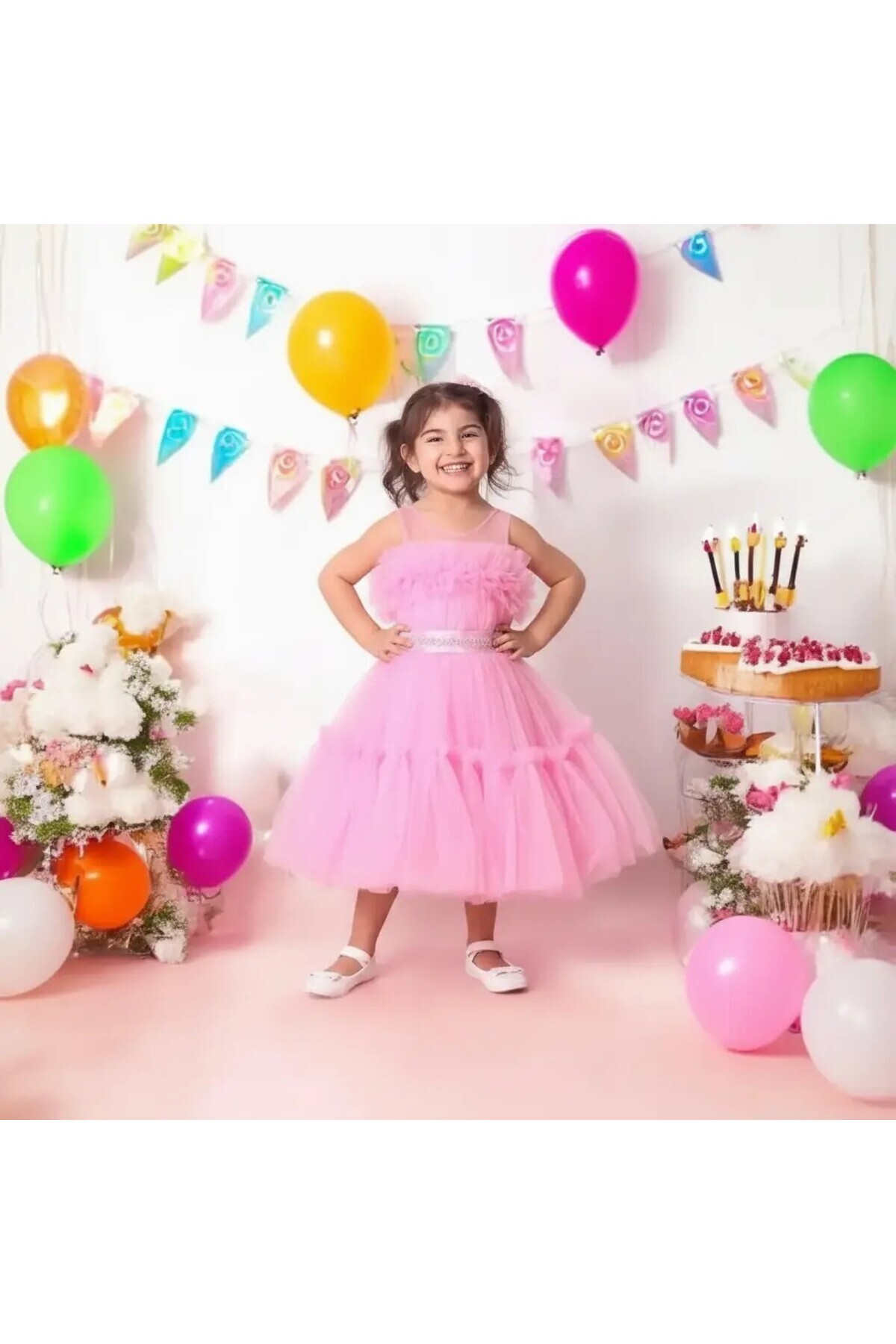 Ahsenimbebe GÖĞÜS FIRFIRLI KIZ ÇOCUK ABİYE ELBİSE 5-10 YAŞ