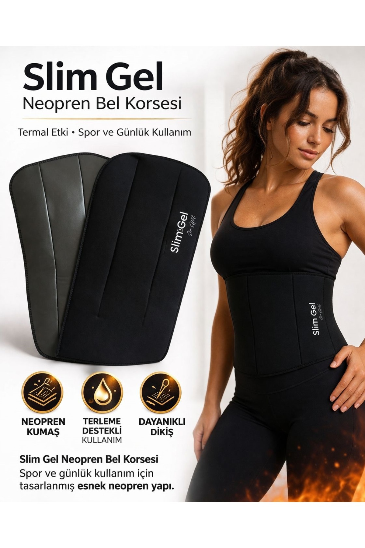 SLİM GEL Termal Neopren Bel Korsesi – Isı Tutucu Terletici Etkili – Bel Toparlayıcı Korse - Terleten Korse