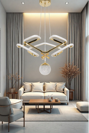 Harnelli 3 Renk Yanabilen Şeker Camlı Modern Ledli Avize