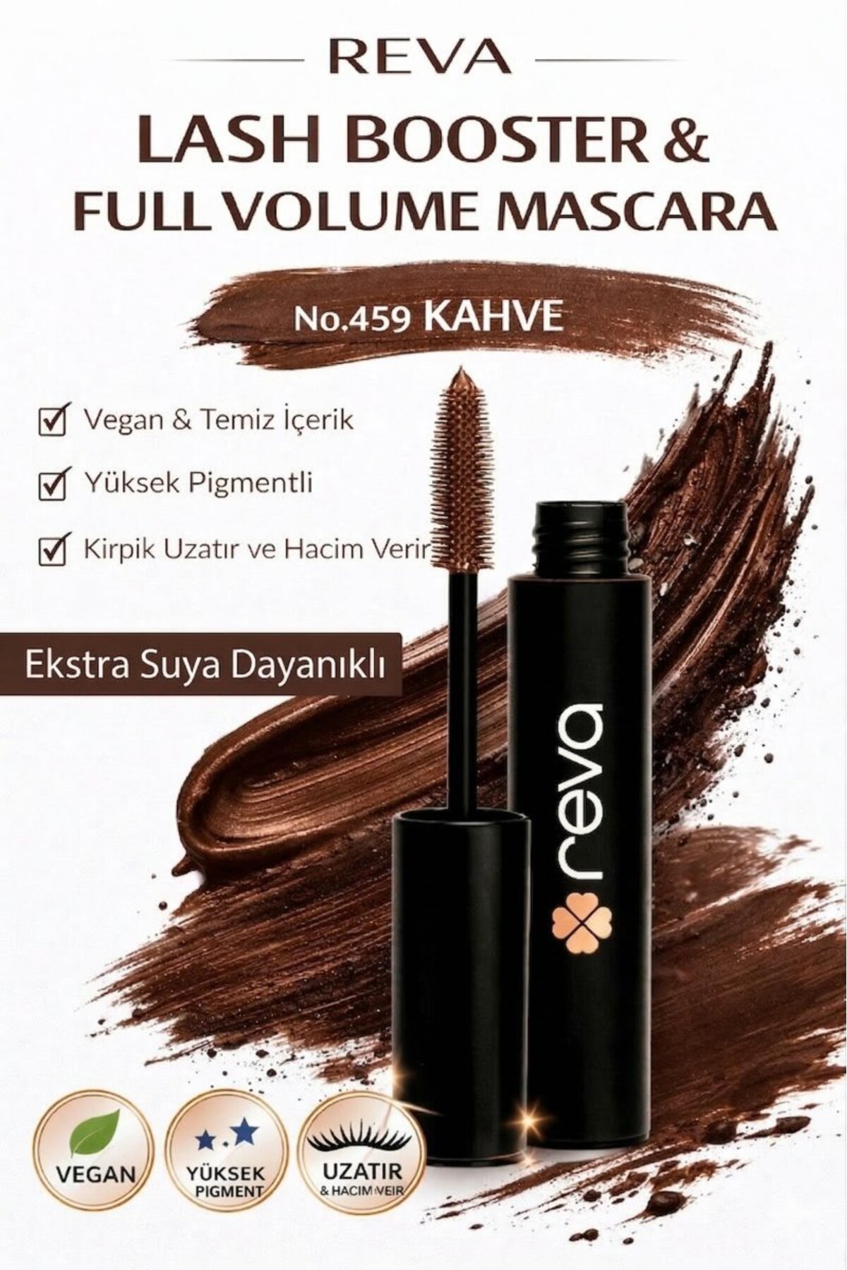 REVA Lash Booster & Full Volume Color Maskara Brown-Tam Hacim & Uzatan Renkli Maskara Kahverengi 459