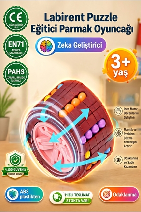 BBSKY Stres Çarkı , Zeka Küpü , Labirent Puzzle , Eğitici Parmak Oyuncağı