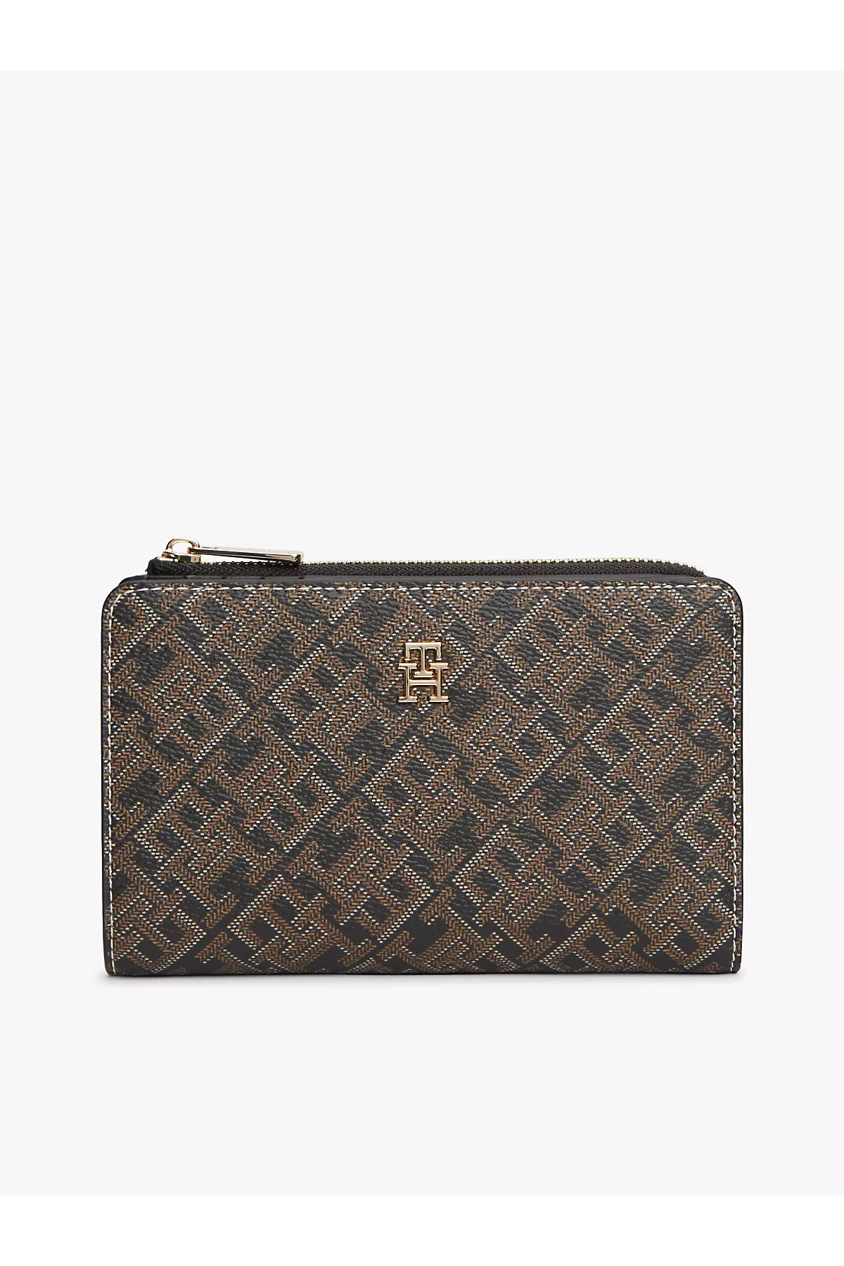 1_org_zoom TH ICON BIFOLD WALLET MONOPLAY Kadın Bej Cüzdan - AW0AW18594 Tommy Hilfiger تامی هیلفیگر اورجینال - تصویر 1