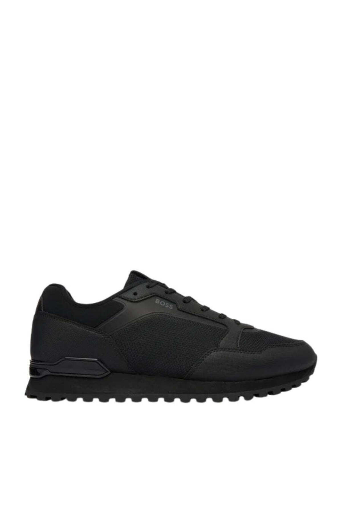 BOSS Erkek Deri Rahat Yumuşak Taban Yuvarlak Burun Fileli Lacivert Sneaker