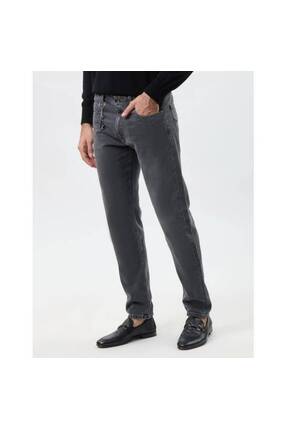 Paul&Shark Erkek Regular Fit Normal Bel Düz Paça Pamuklu Esnek Denim Gri Jeans