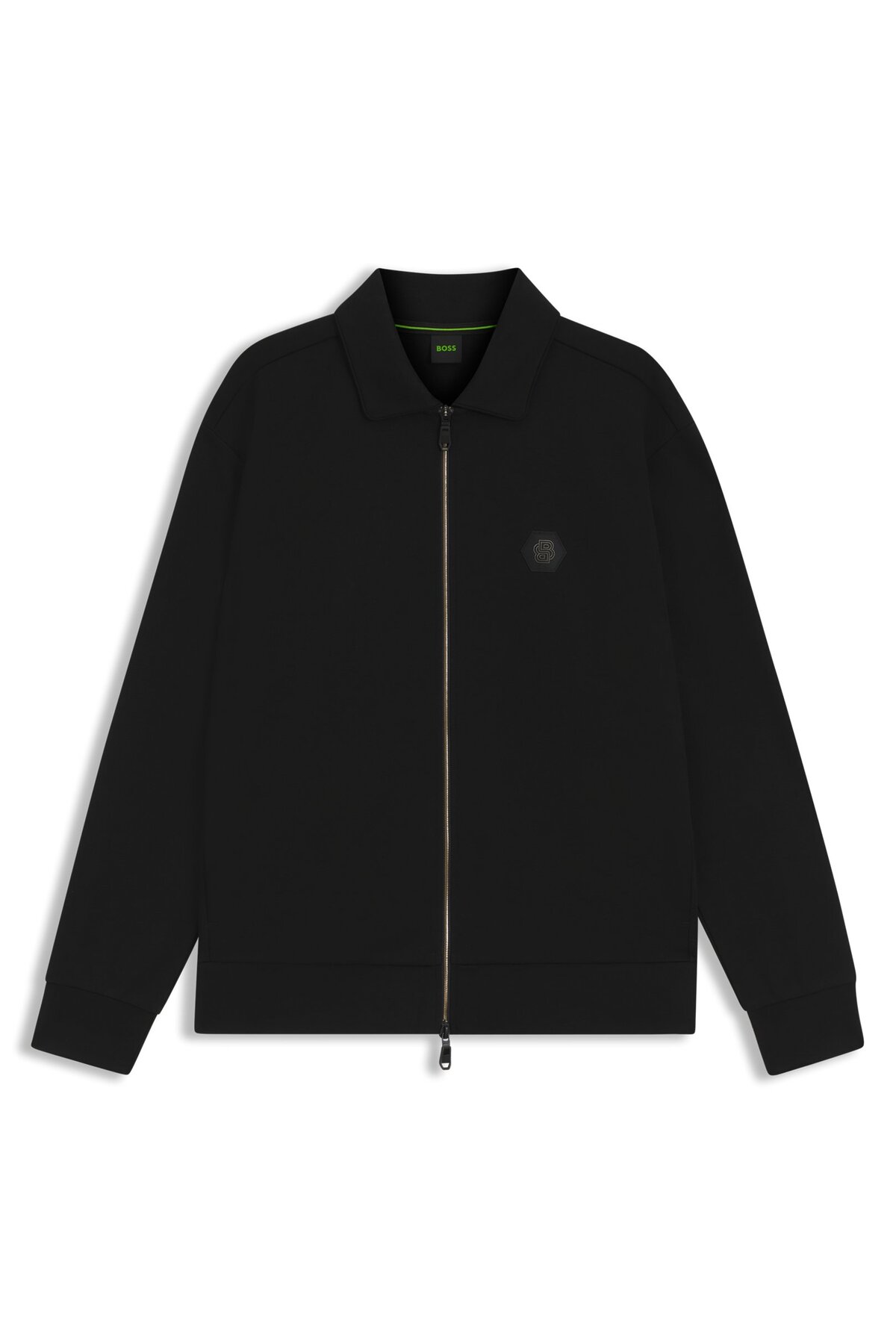 BOSS Pamuklu Relaxed Fit Ceket Yaka Logolu Fermuarlı Sweat Erkek SWEAT 50543881 001 görsel 5