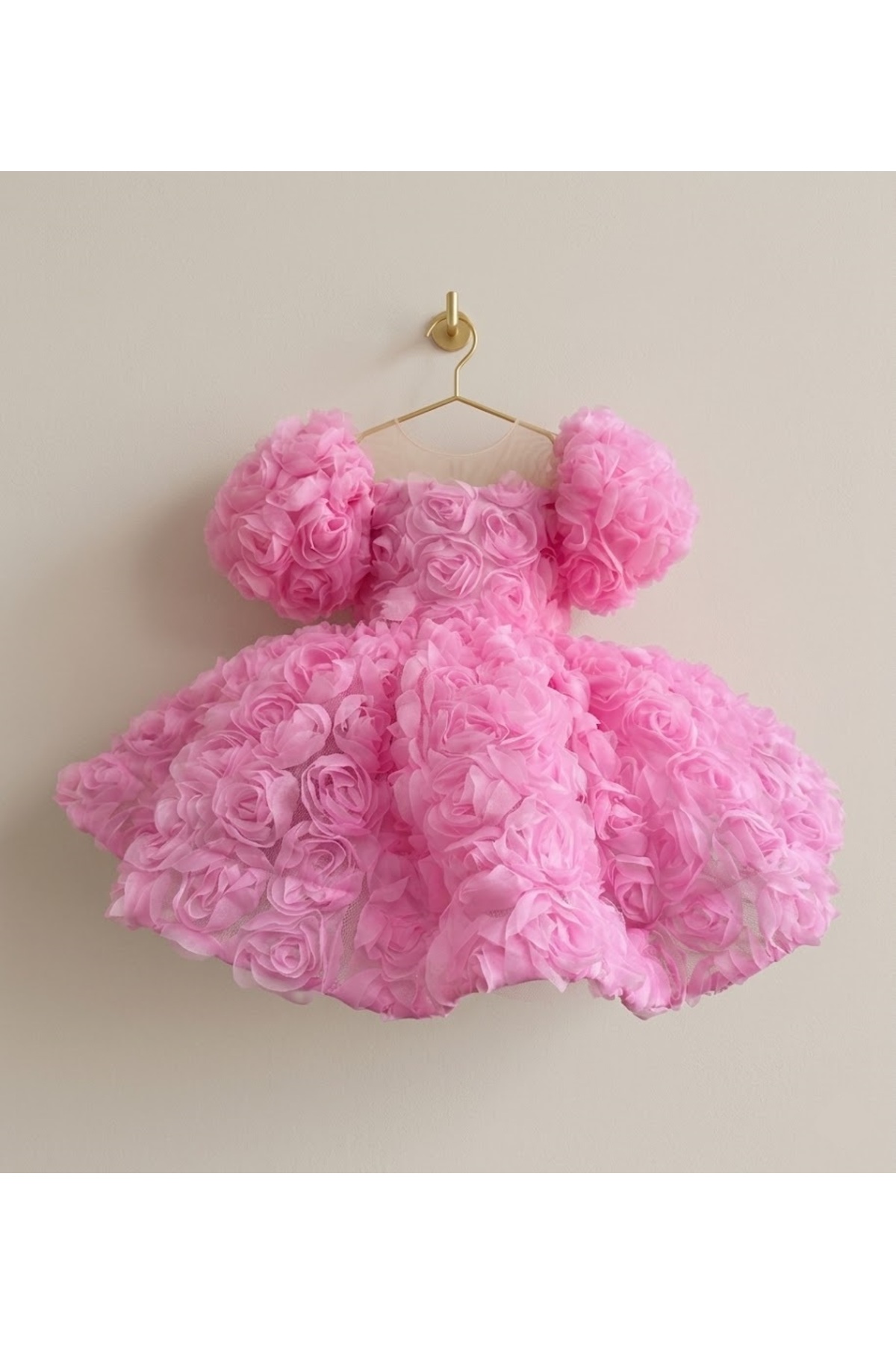HOBİ Hobiboutique Roselyn Kız Çocuk Kabarık Gül Detaylı Doğum Günü Elbisesi Abiye