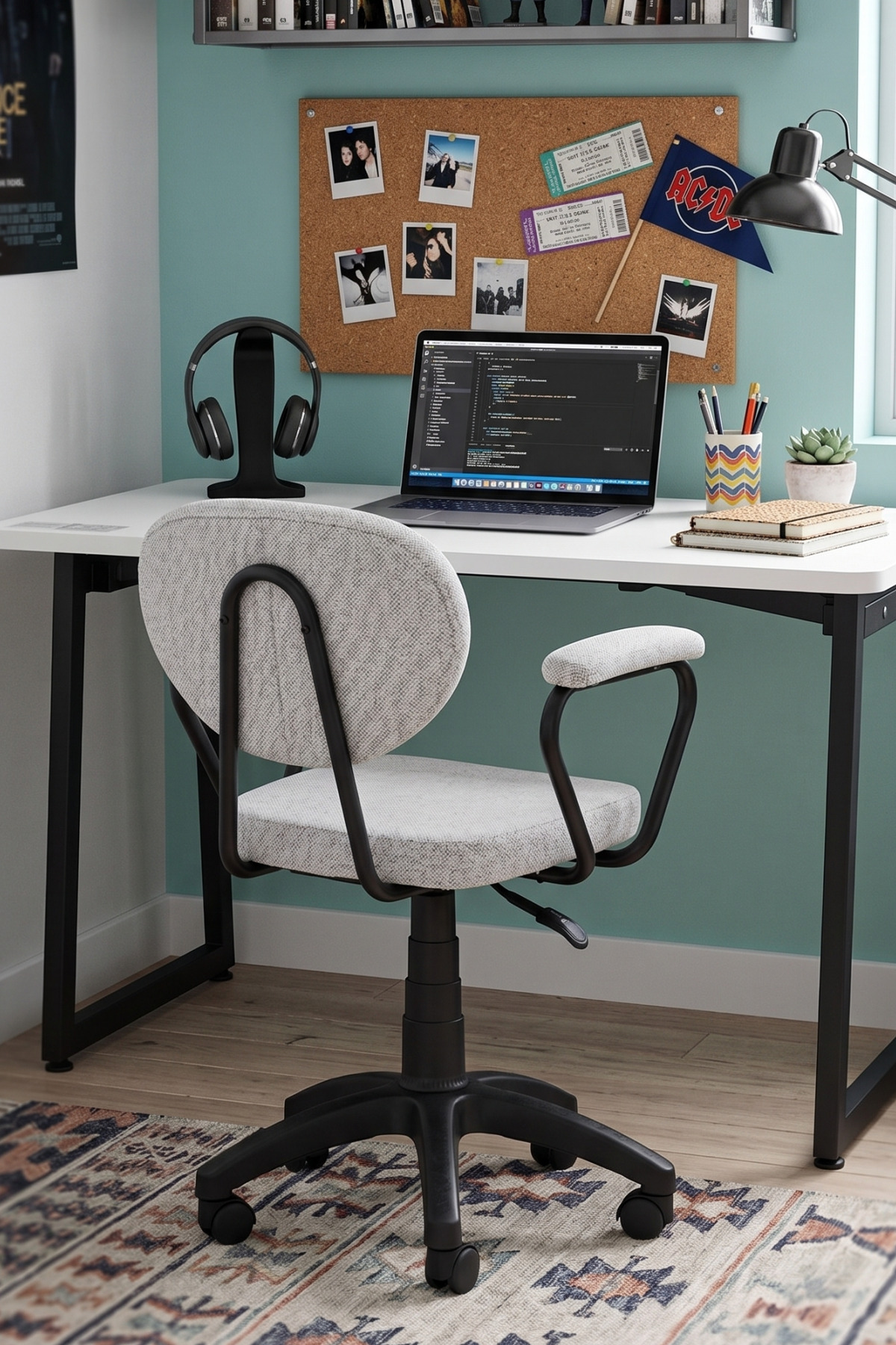 Vilinze Sea Arm Study Chair Teddy Office chair with wheels