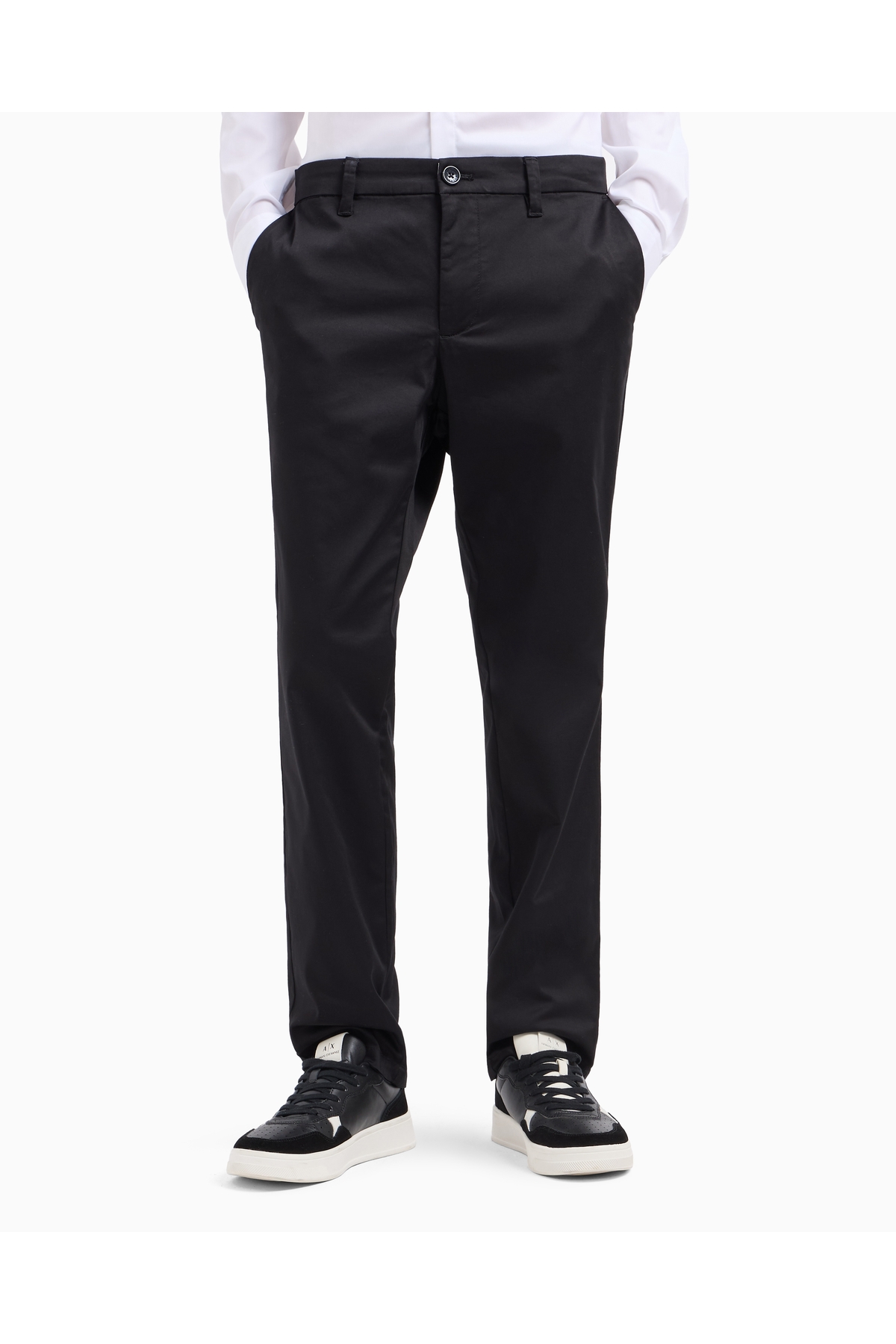 شلوار مردانه مشکی راسته، کمر معمولی، دمپا گشاد، جیب‌دار آرمانی اکسچنج شلوار Armani Exchange