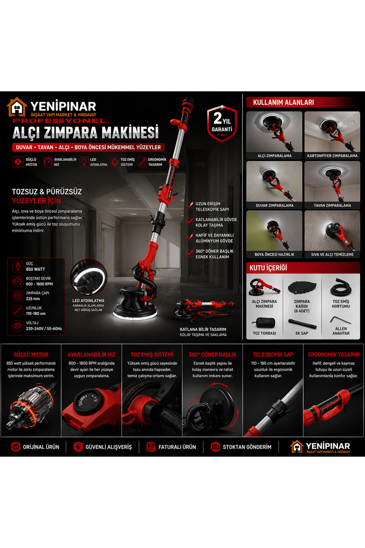 Rodex RDX3775 850 W DUVAR ZIMPARALAMA MAKİNESİ - Fiyatı, Yorumları