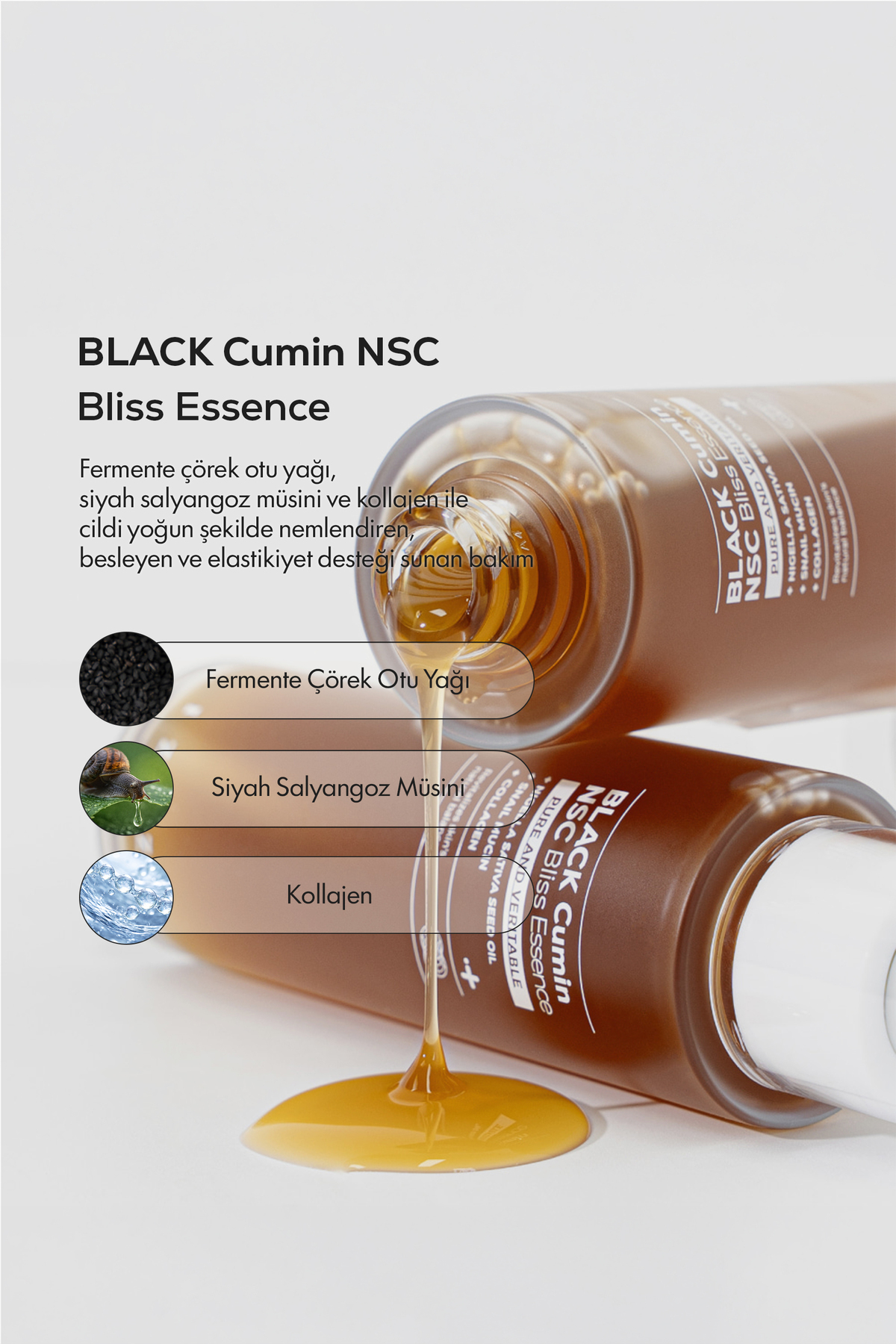 Black Cumin Nsc Bliss Essence, 100ml L Salyangoz Mukus Özü — IZEZE-07 — تصویر 4 از 6
