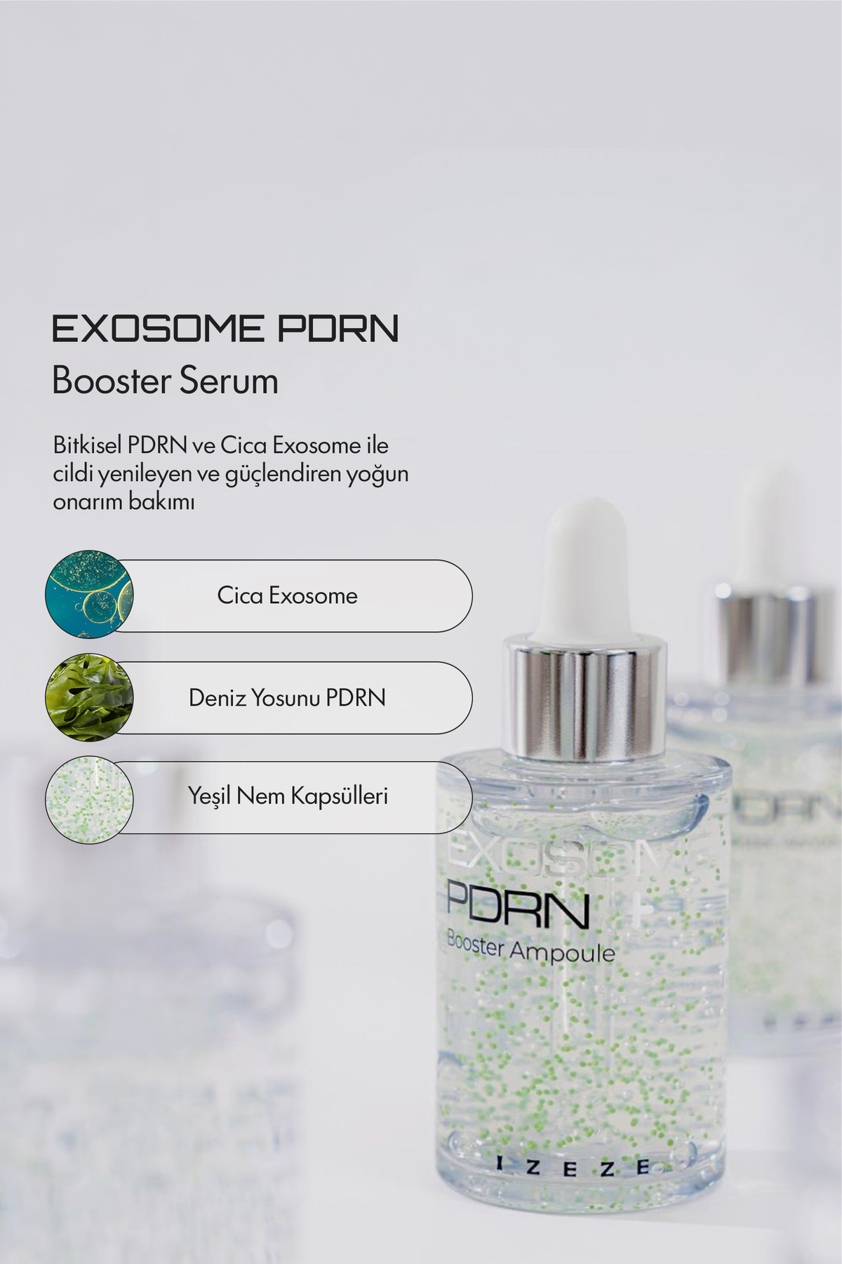 سرم تقویت کننده Exosome PDRN 30 میلی لیتر | اثر لیفتینگ و جوانسازی پوست — IZEZE-014 — تصویر 4 از 6