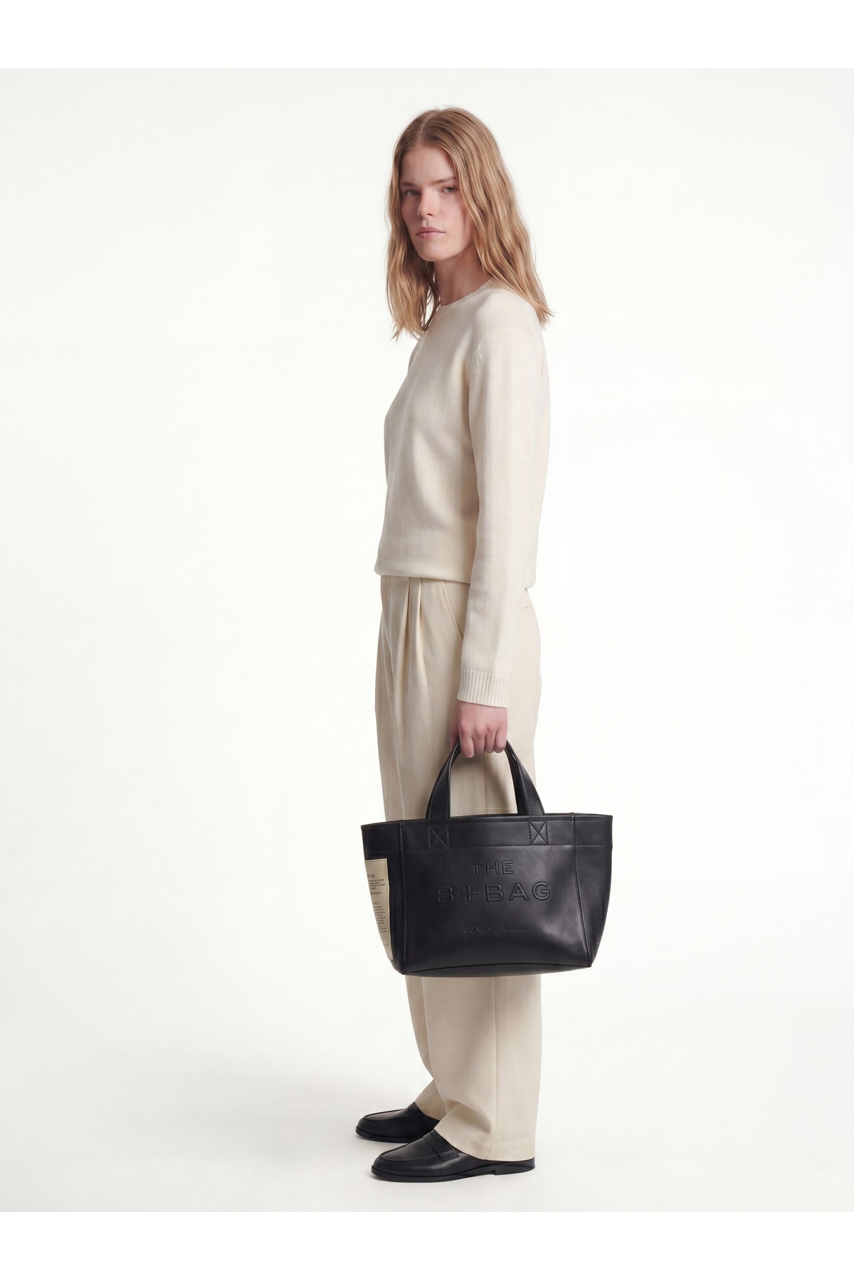 Bonheur Vegan Leather Black Phantom Small Tote Bag görsel 2