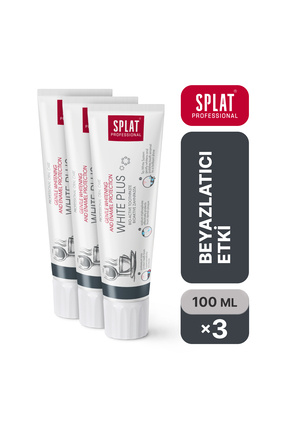 Splat White Plus Diş Macunu 3 Adet - Beyazlatıcı florürlü, kahve çay tütün le...