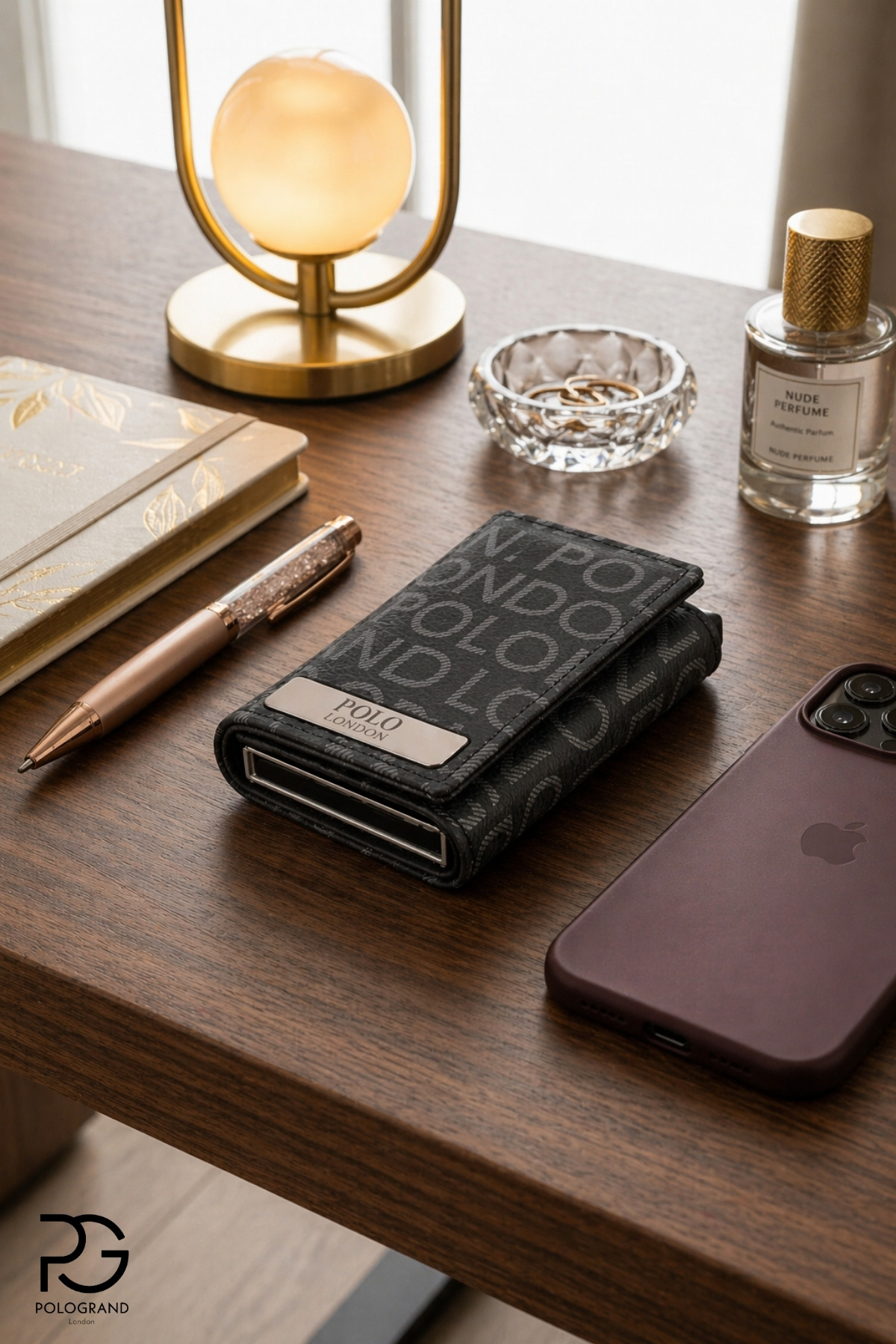POLOGRAND London Orijinal Unisex Otomatik Mekanizmalı Özel Kutulu Hırsızlık Engelleyici RFID Korumalı Alüminyum Kızaklı Sevgiliye Eşe Arkadaşa Babaya Hediye Kartlık & Para Bölmeli Hediyelik Kutulu Kartlıklı Şık Cüzdan görsel 2
