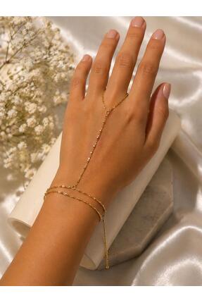 AYMİRA MOONLİGHT BONCUK DETAYLI ŞAHMERAN GOLD ÇELİK BİLEKLİK