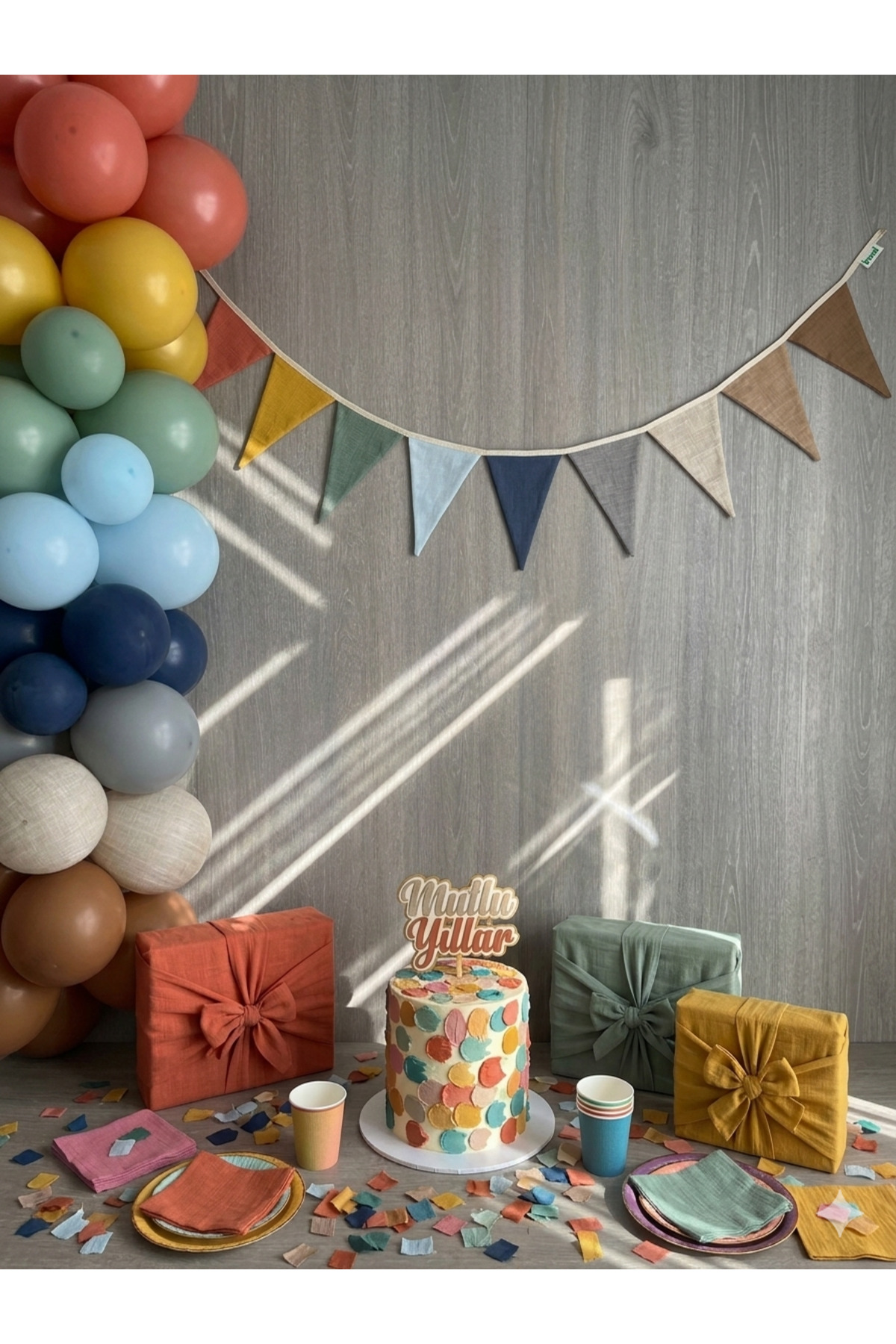 Flag banner birthday flag triangle flag cotton fabric
