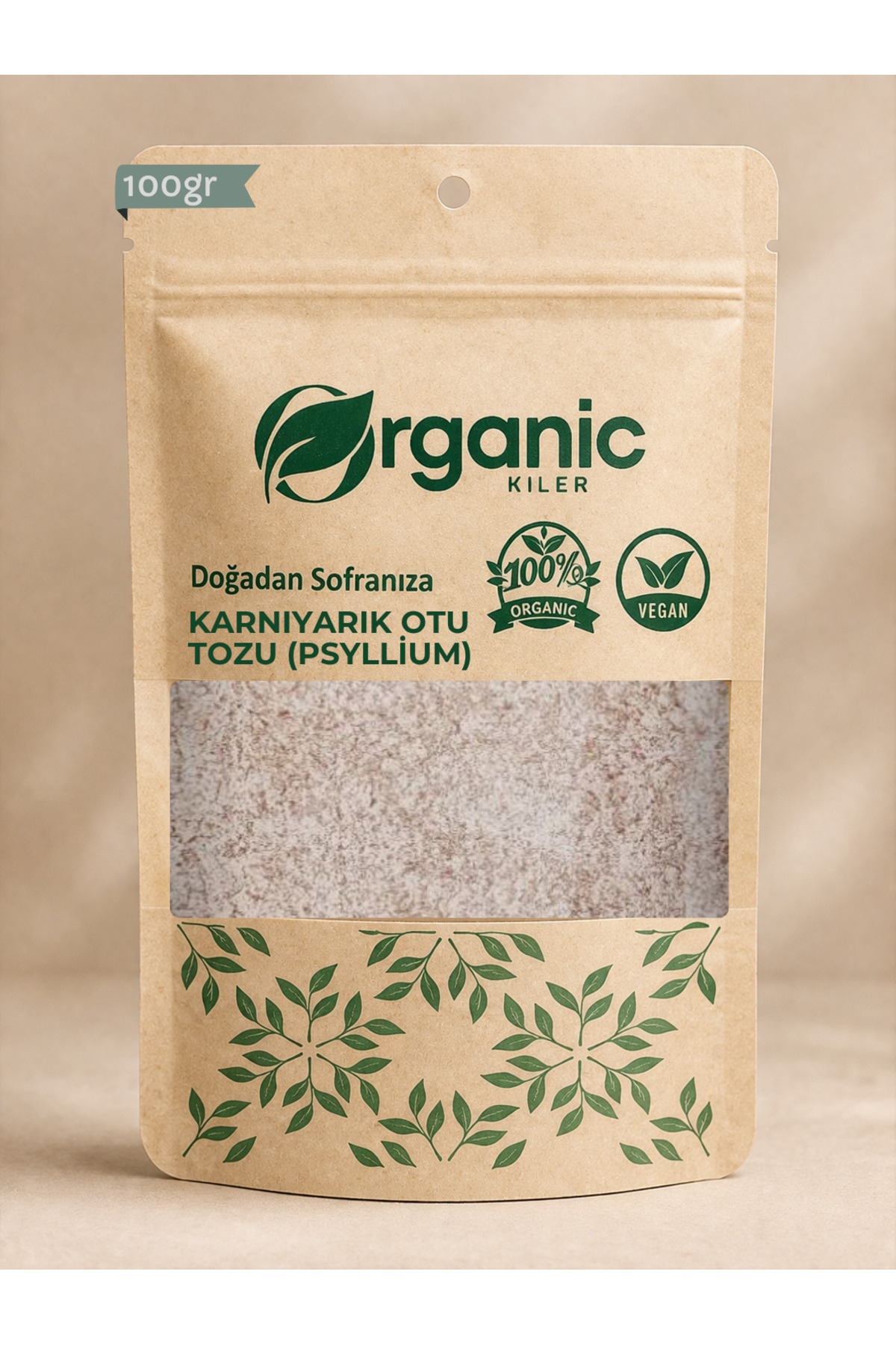 Organic Kiler Karnıyarık Otu Tozu (Psyllium Husk Powder) 100GR - Saf Lif Kaynağı - Karnıyarık Otu Tohumu Tozu - Fiyatı, Yorumları
