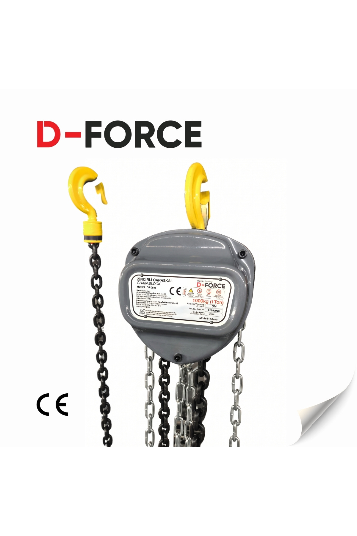 たんたん  D-Force DF-0502 Zincirli Caraskal 1 Ton 5 Metre - Fiyatı, Yorumları