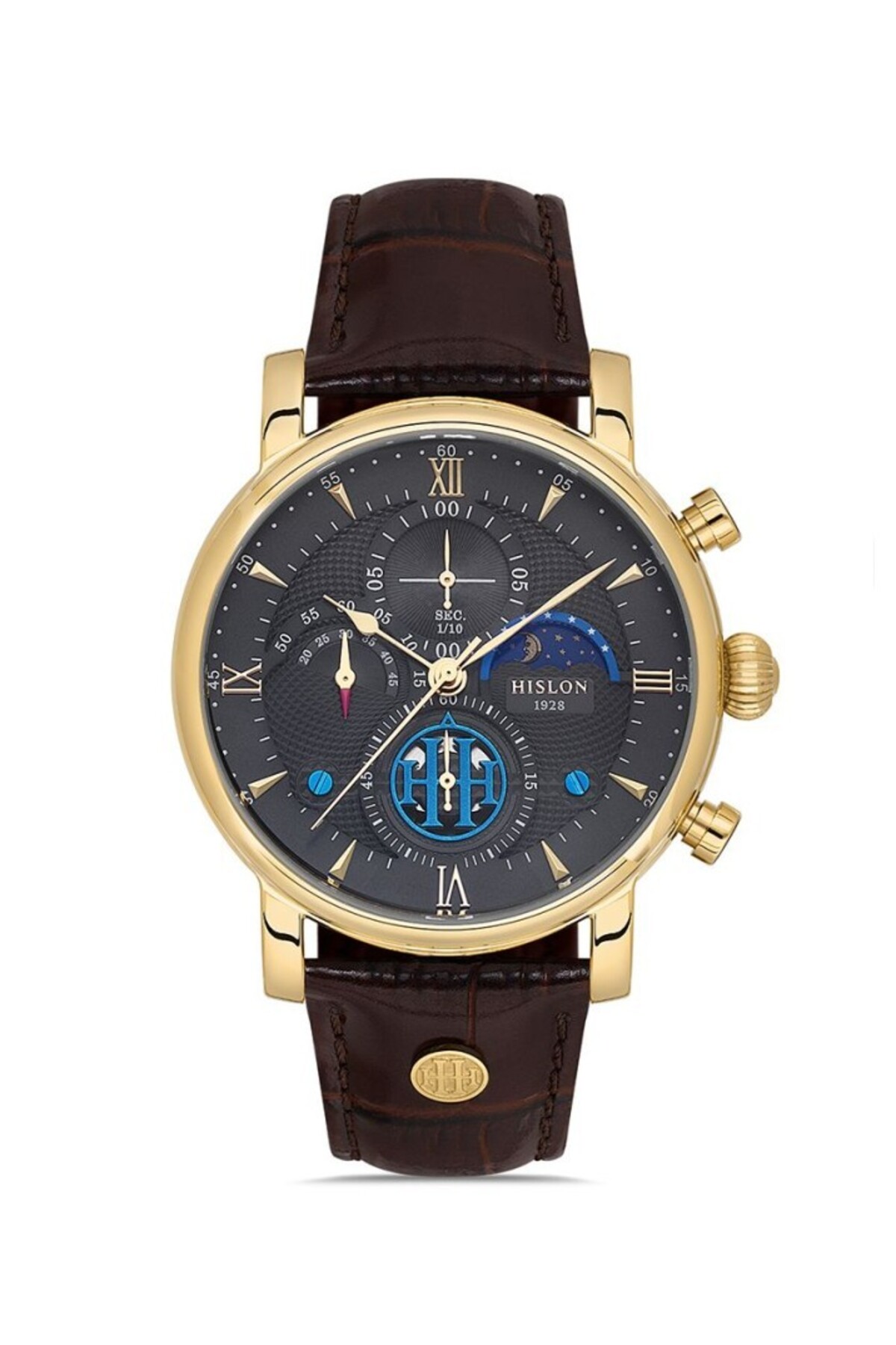 hw1050809 Hislon TM105G-05KG KAHVERENGİ DERİ KORDON ERKEK KOL SAATİ - Fiyatı
