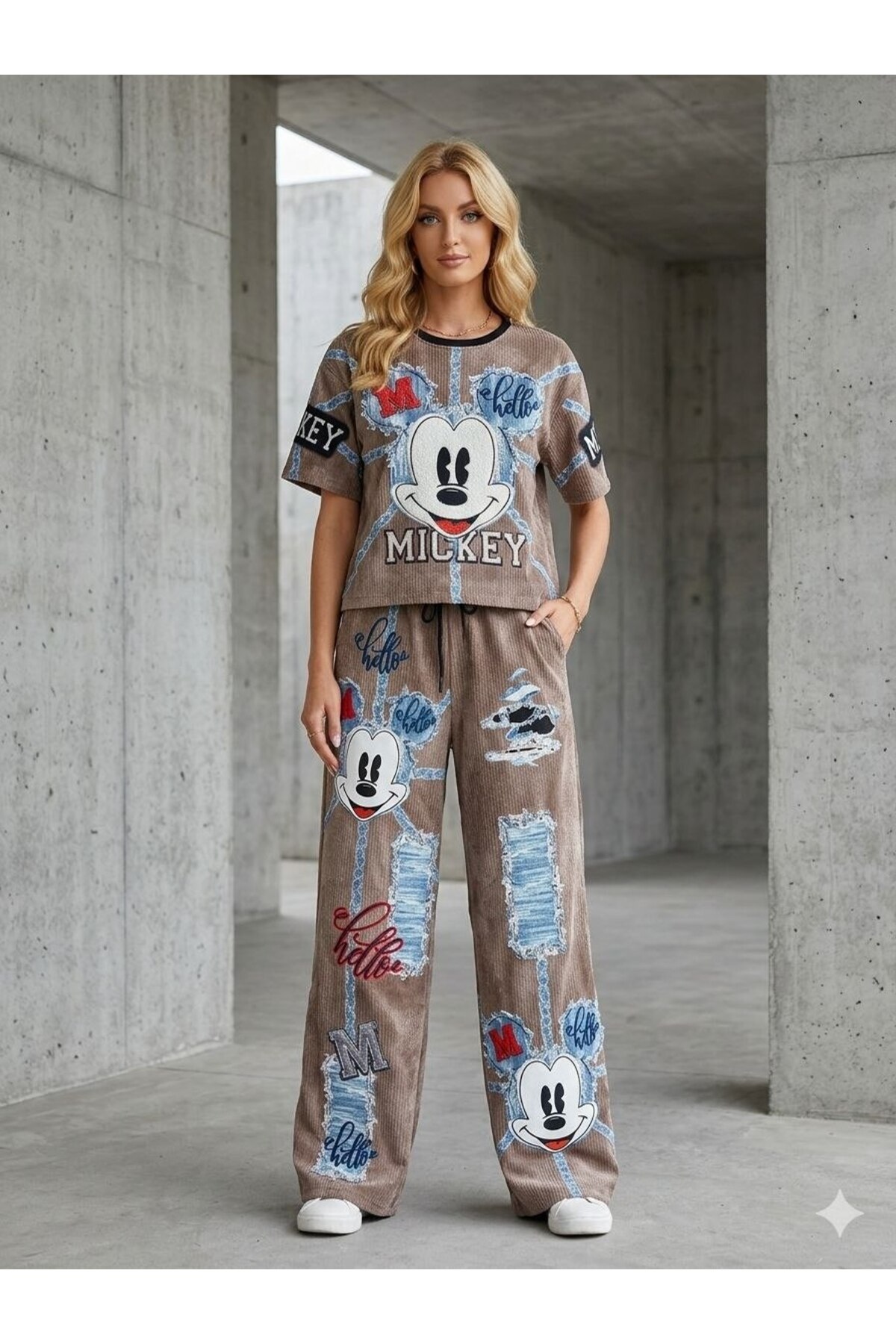 TRENDY CUSTOM STONE PRINT EMBROIDERED TRACKSUIT -SPECIAL STONE PRINT EMBROIDERED TRACKSUIT SET2