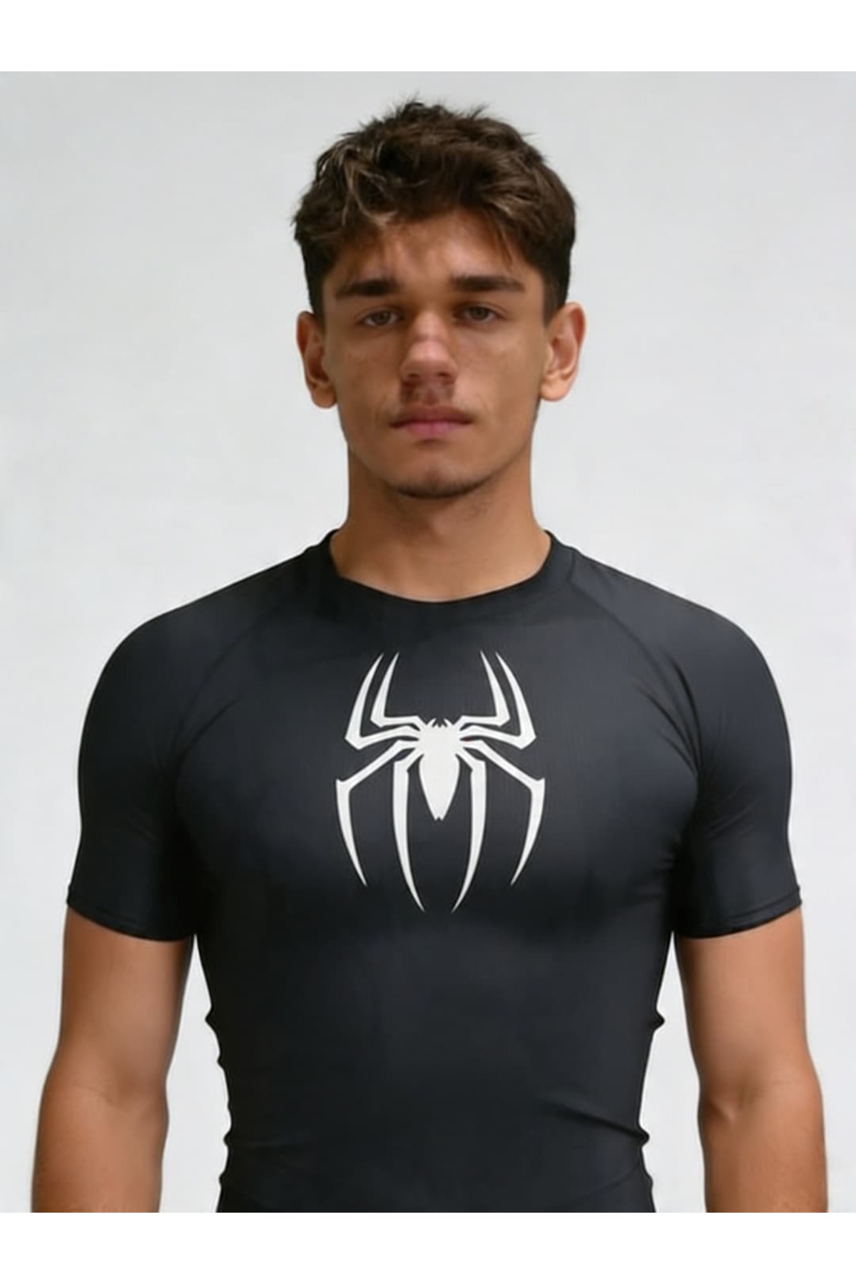 Yokedwear Örümcek Compression Dar / Slim Tişört gri Unisex Genç