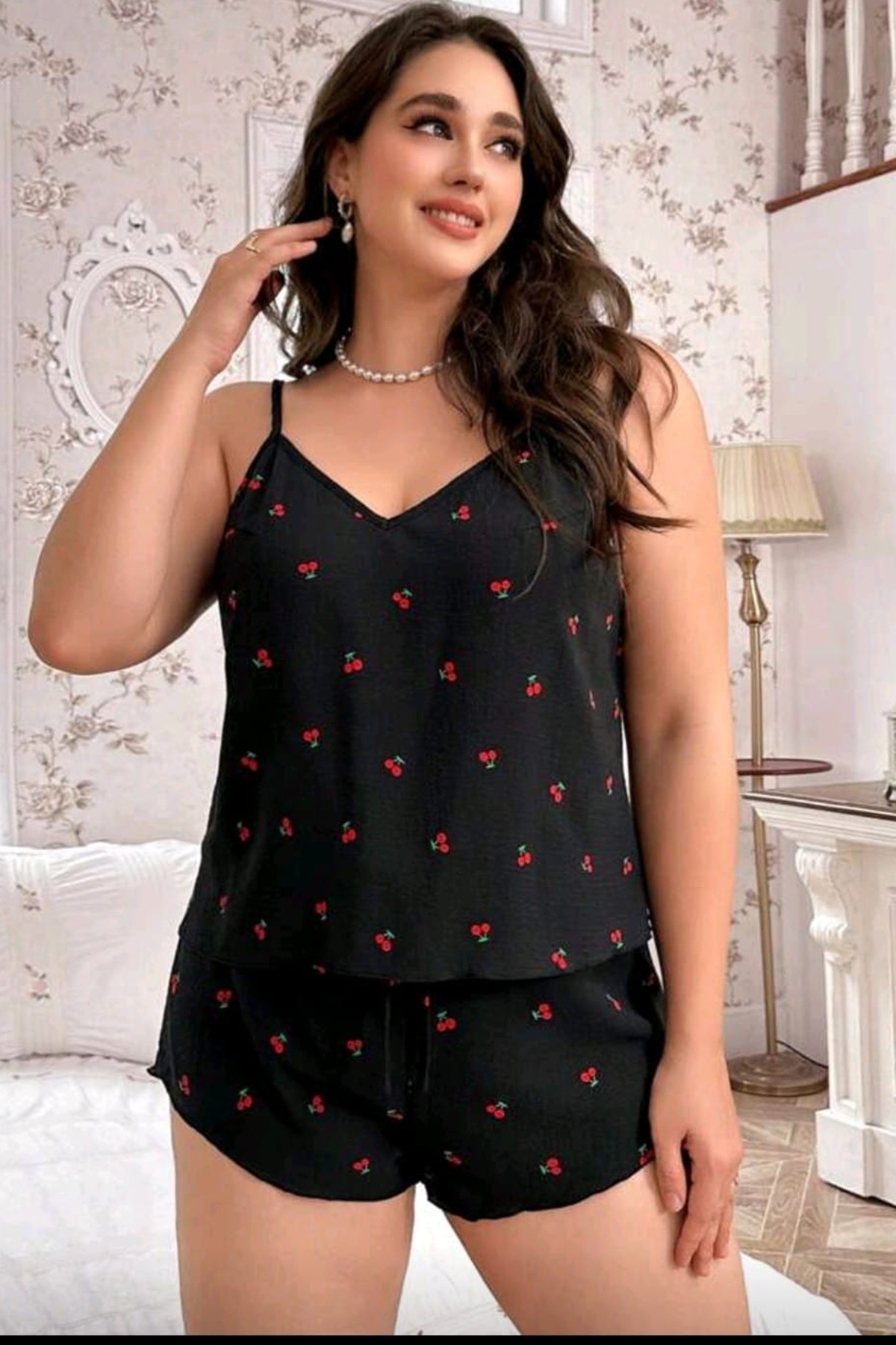 ست بلوز شلوارک توری سایز بزرگ 2