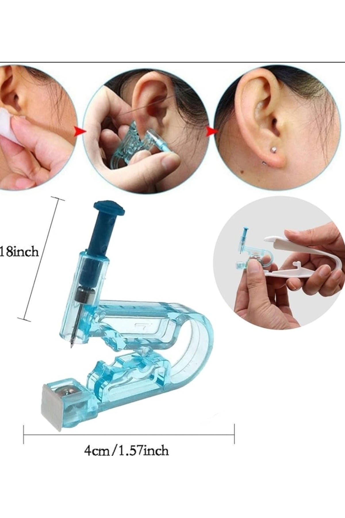 Demirhan Group Kulak Delme - Piercing Küpe Tabancası - Hijyenik Kulak Delme Kiti Iguana Piercing