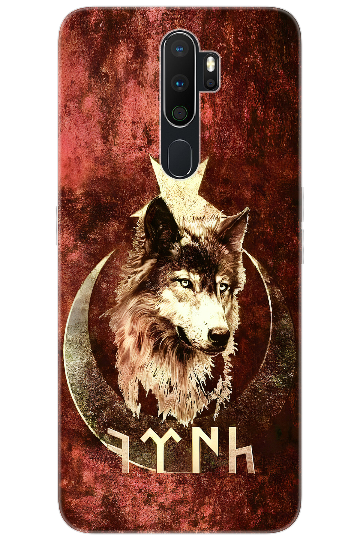 OPPO A5 2020 / A9 2020 Compatible Sheath Pattern Printed Silicone Wolf and Göktürk NGO:385 CP-zToRZu3