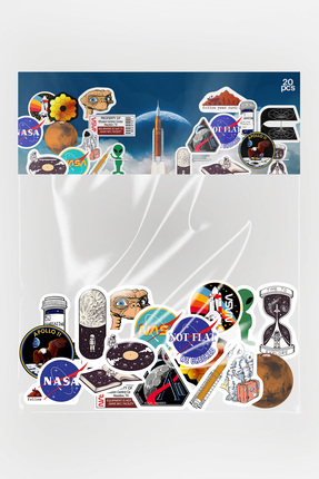 Baprile Uzay NASA Astronot Temalı 20 Parça Kaliteli Su Geçirmez Laptop Termos...