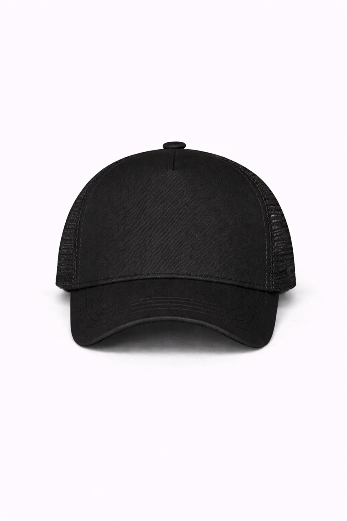 OUS Unisex Fileli Şapka Siyah, Yazlık Nefes Alabilir Trucker Cap görsel 2