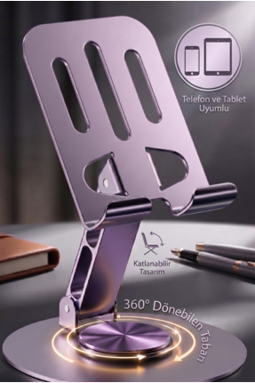 Soft Kare Metal Telefon & Tablet Standı Ayarlanabilir Açılı Katlanabilir Kaym...