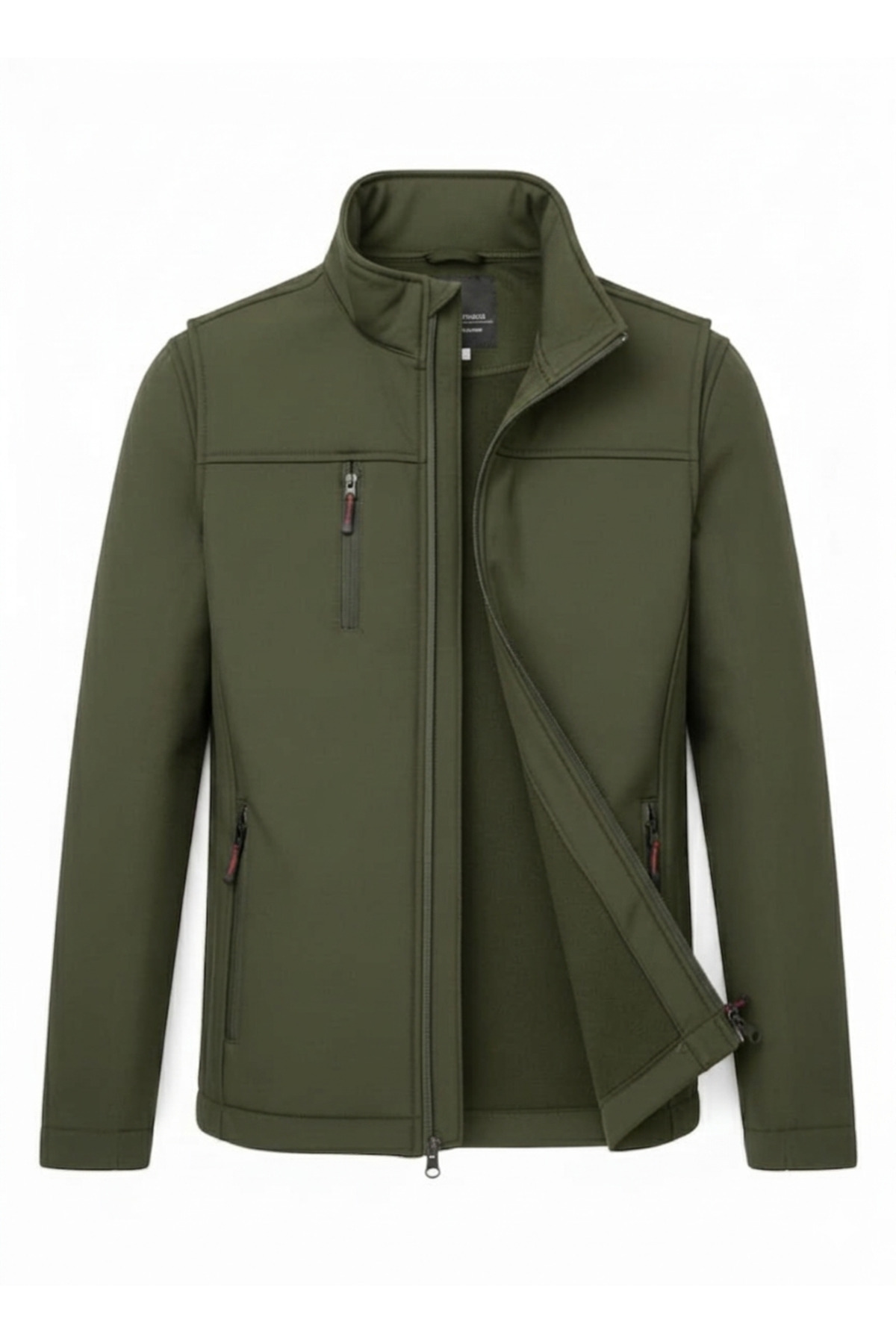 H&A İSTANBUL Erkek Softshell haki mont Su Ve Rüzgar Geçirmez dik yaka içi polar 3 cepli Outdoor & spor