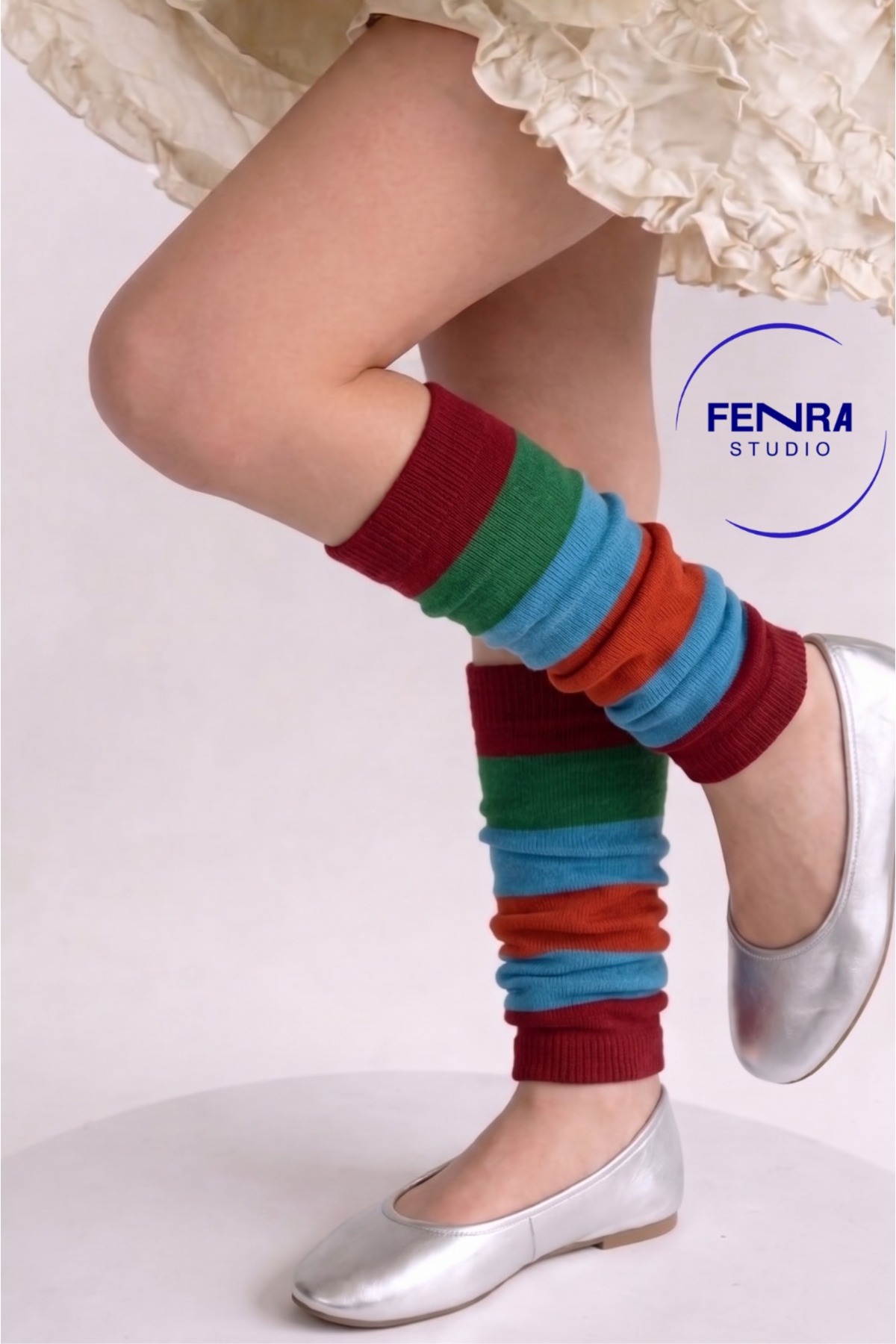 Women's Cotton Red Blue Green Orange Rainbow Colored Socks