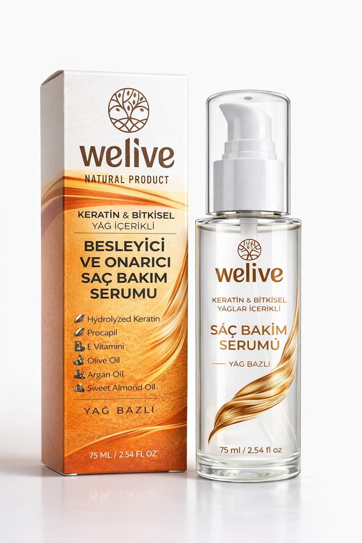 Keratin Biotin Saç Serumu 75 ML Yıpranmış Saçlar İçin Yağ Bazlı Bakım — 1061 — تصویر 2 از 4