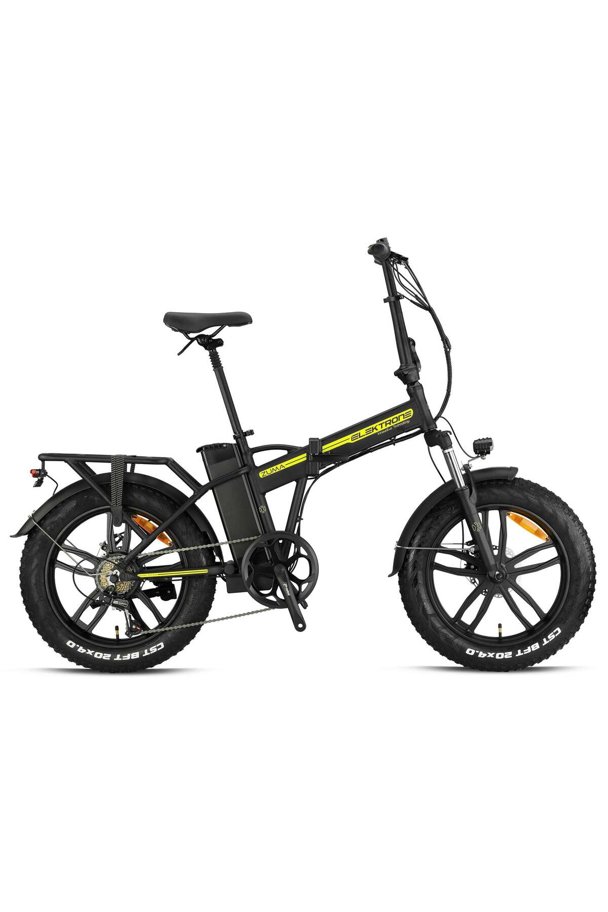 Kron Elektrone ZUMA - 20 - Katlanır - 7 Vites - H.Disc - Elektrikli - Mat Siyah - Neon Sarı
