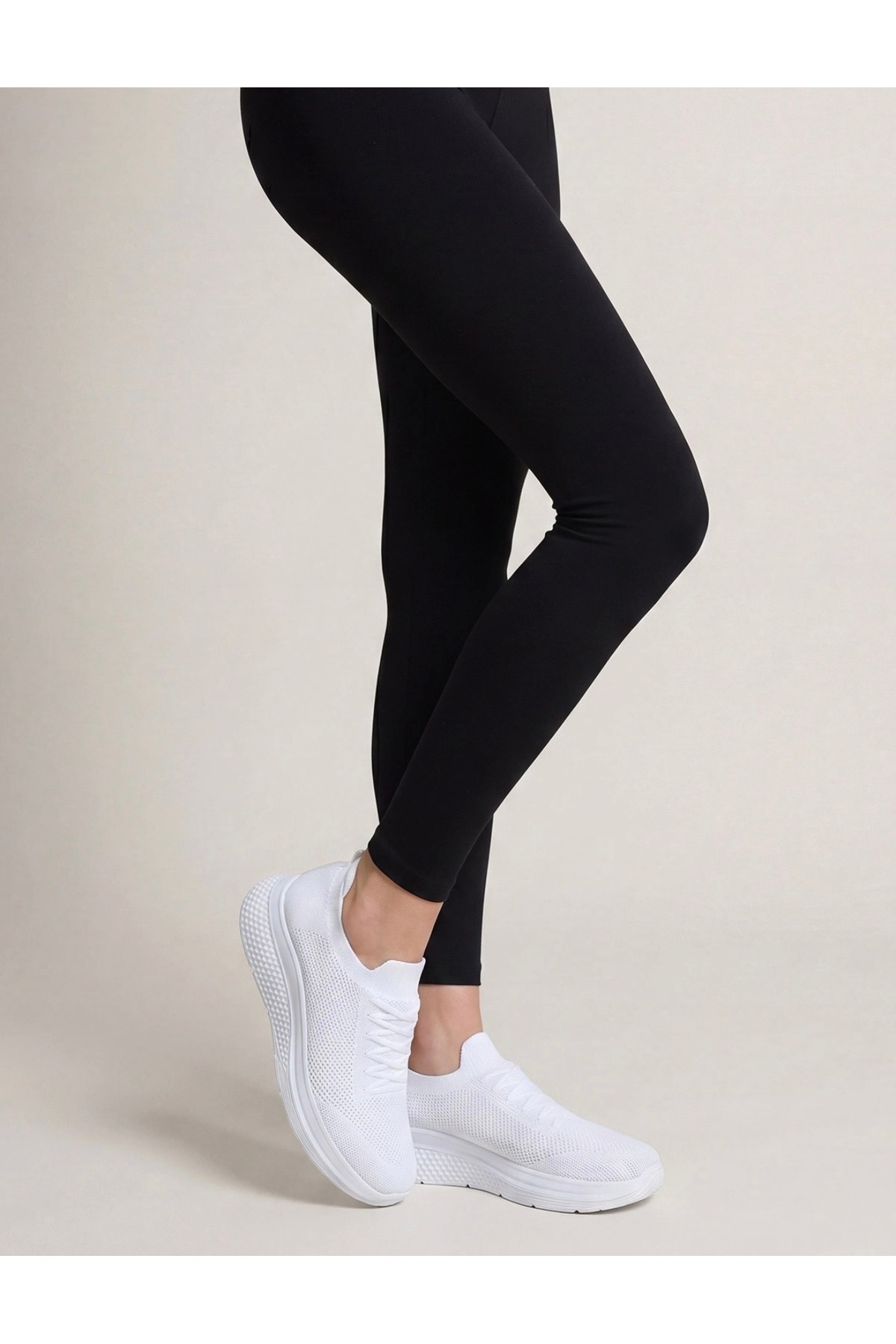 pilla spor Beyaz Unisex Bağcıksız Triko Sneaker