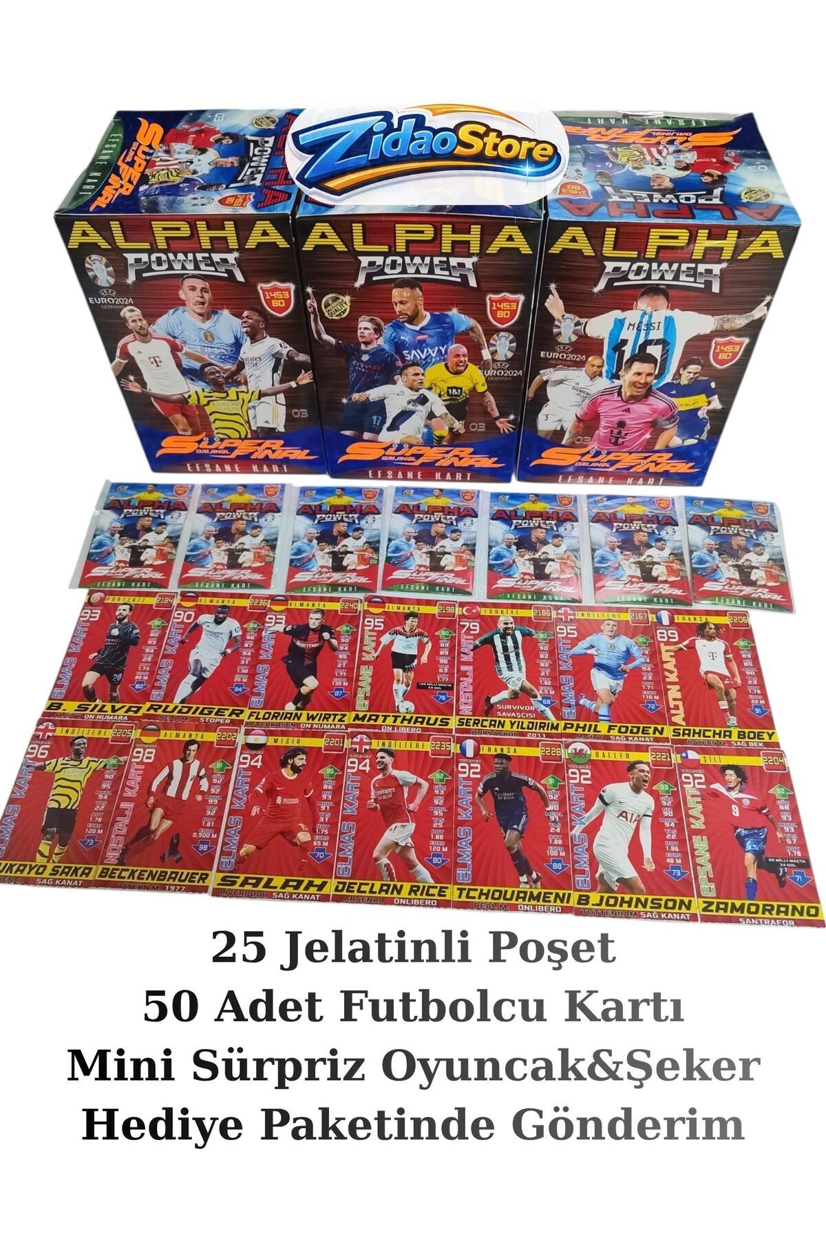 Emrah Gültekin Alpha Power 25 Jelatinli Paket 50 Futbolcu Kartı