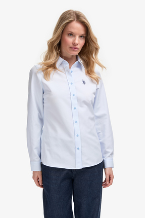 U.S. Polo Assn. Kadın Açık Mavi Uzun Kollu Basic Gömlek 50324791-VR003