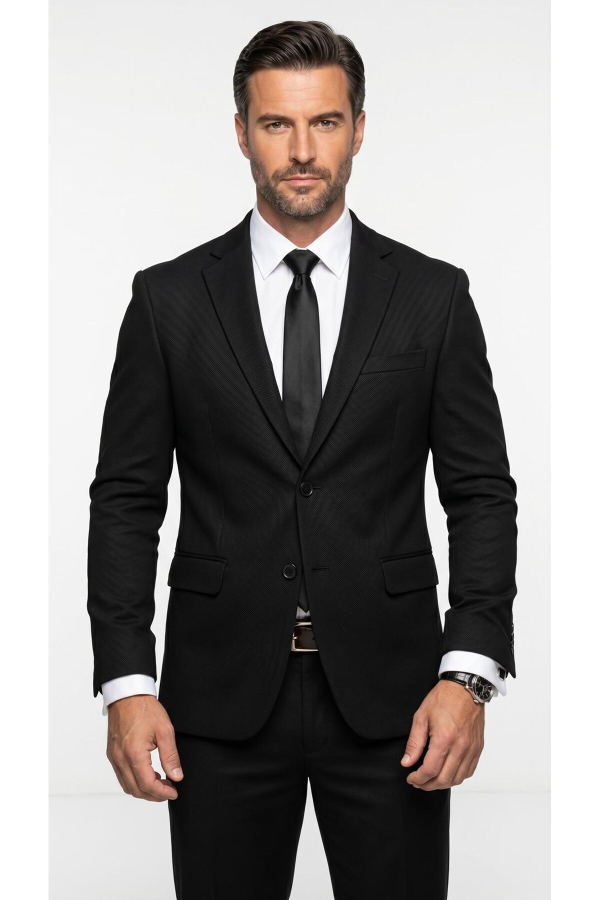 Plus Scorpion Slim Fit Pike Dokuma Erkek Blazer Ceket, Modern Şık Günlük Kombin
