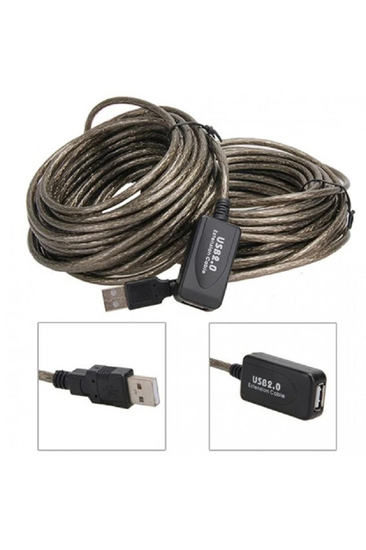10 Metre 10mt Usb Aktif Erkek/Dişi High Speed Kablo Chipli Model Ara USB Uzatma Kablosu Extension Kablo Güçlendirilmiş USB Uzatma Erkek/Kadın USB Ara Kablosu