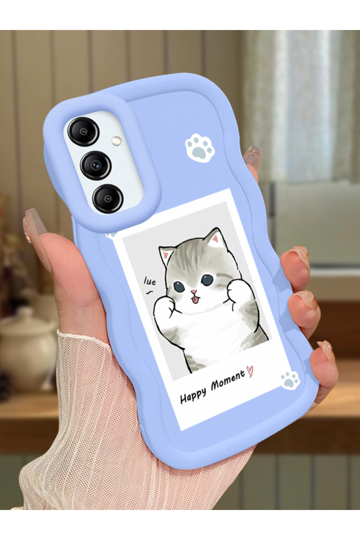 Samsung Galaxy A14 4G/5G Compatible Blue Silicone Case Camera Shock Absorbing Design Stylish Printing